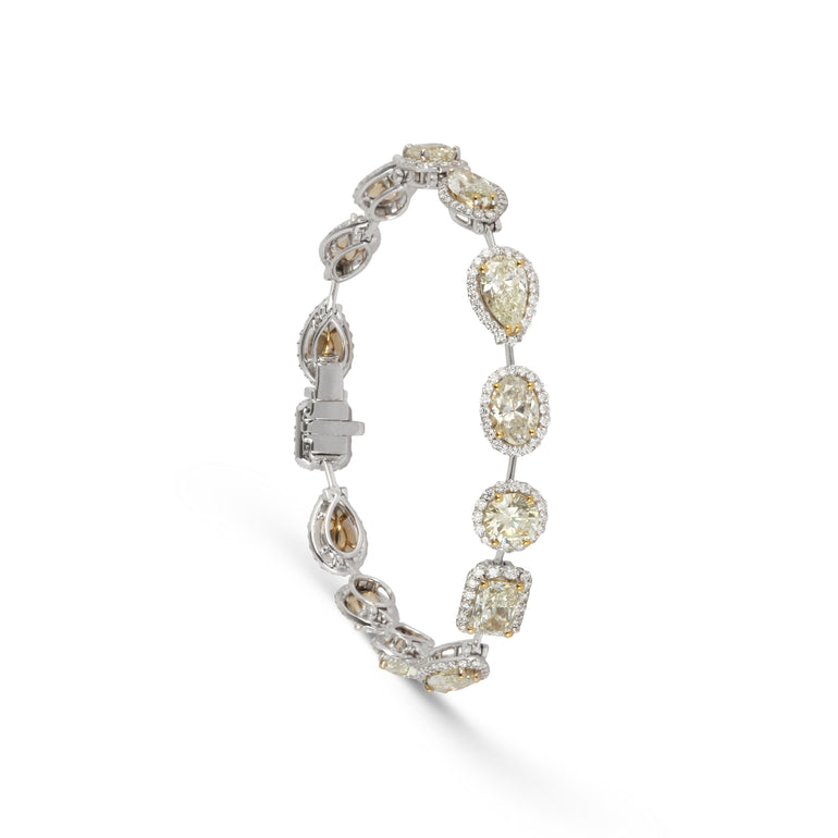 Multi-Cut Yellow Diamond Link Bracelet | Jewellery Design | Bracelet Design