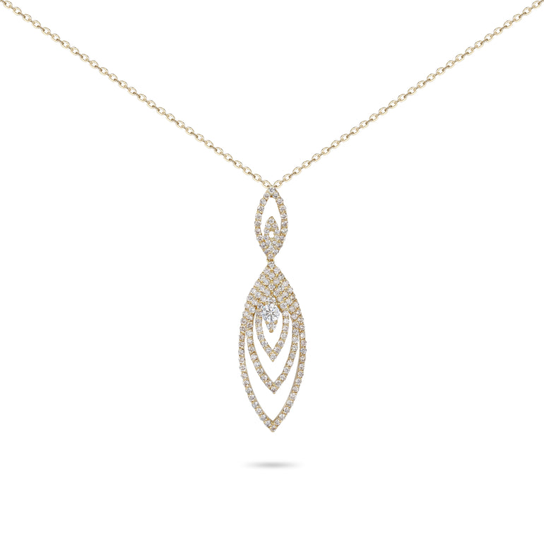 Multi Layered Diamond Drop Necklace | Diamond Necklace | Buy Jewellery