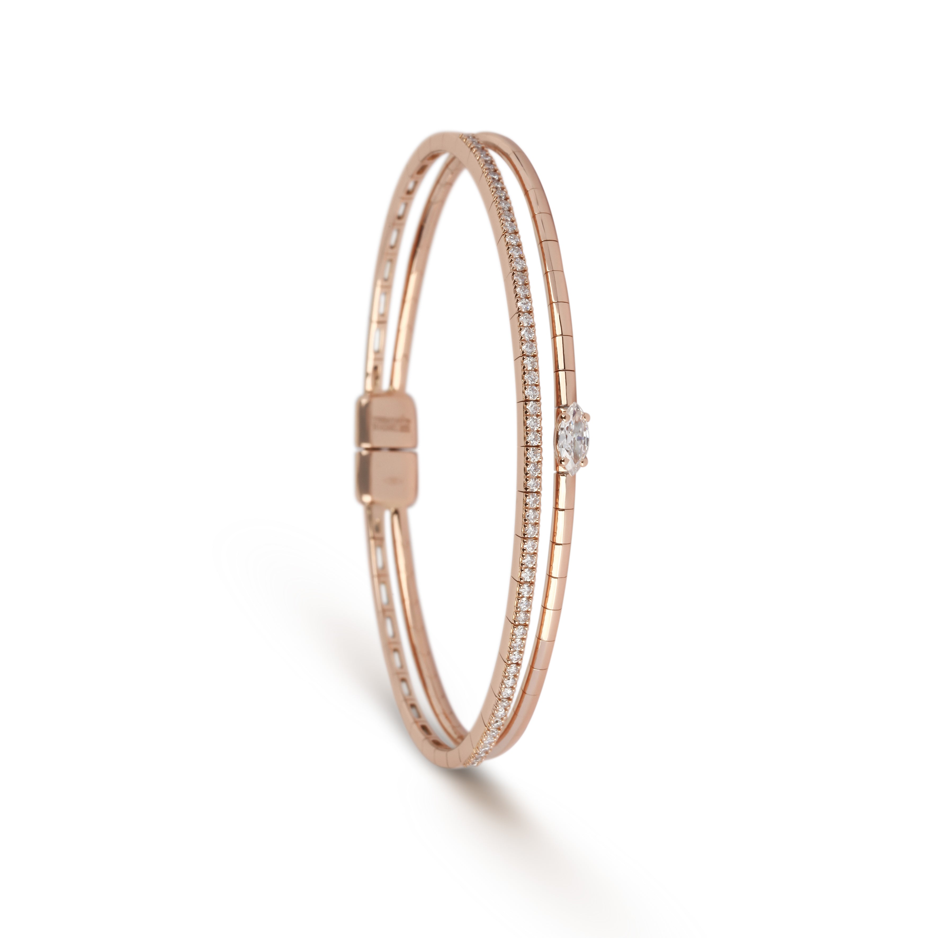 Rose Gold Double Band Diamond Cuff | Jewelry shops 