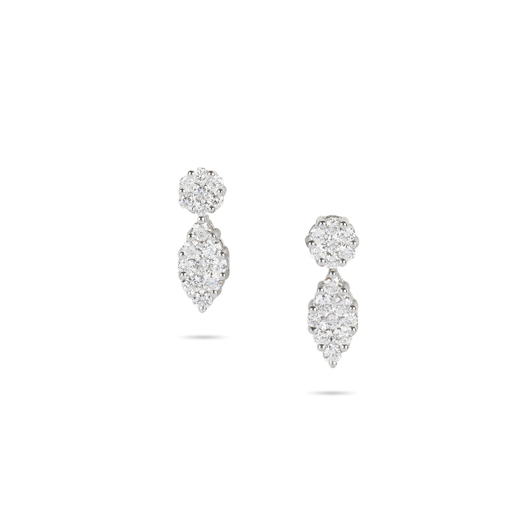 Marquise Shaped Drop Illusion Diamond Earrings | Best Diamond Earrings