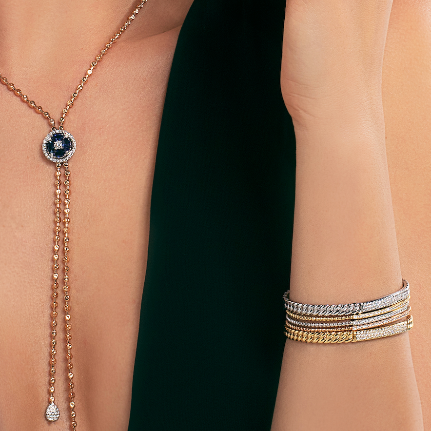 Diamond Linear Cuff Bracelet | Bracelet Design | Jewel Online Shopping