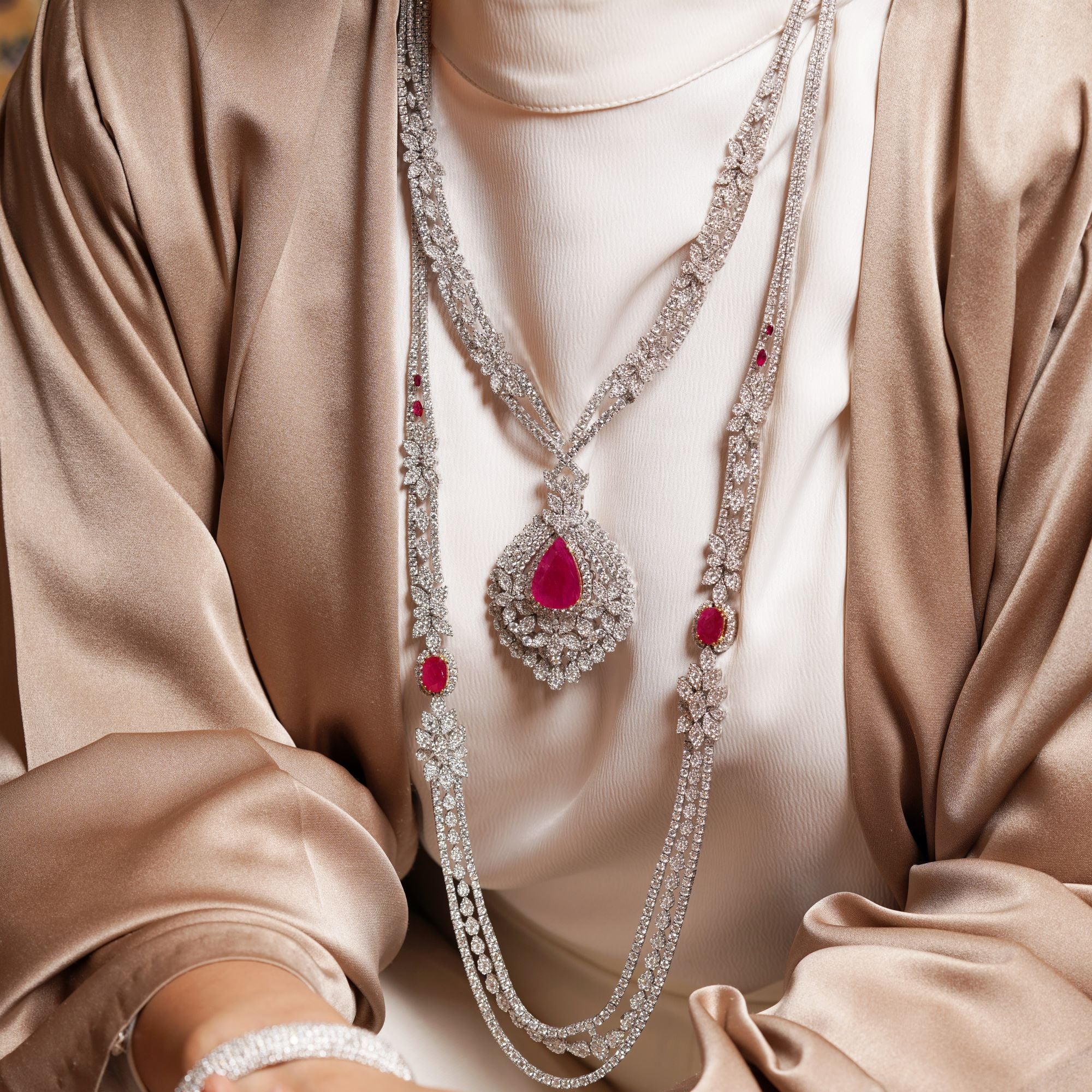 Ruby & Diamonds Set | Diamond Necklace Set | Jewellery Website