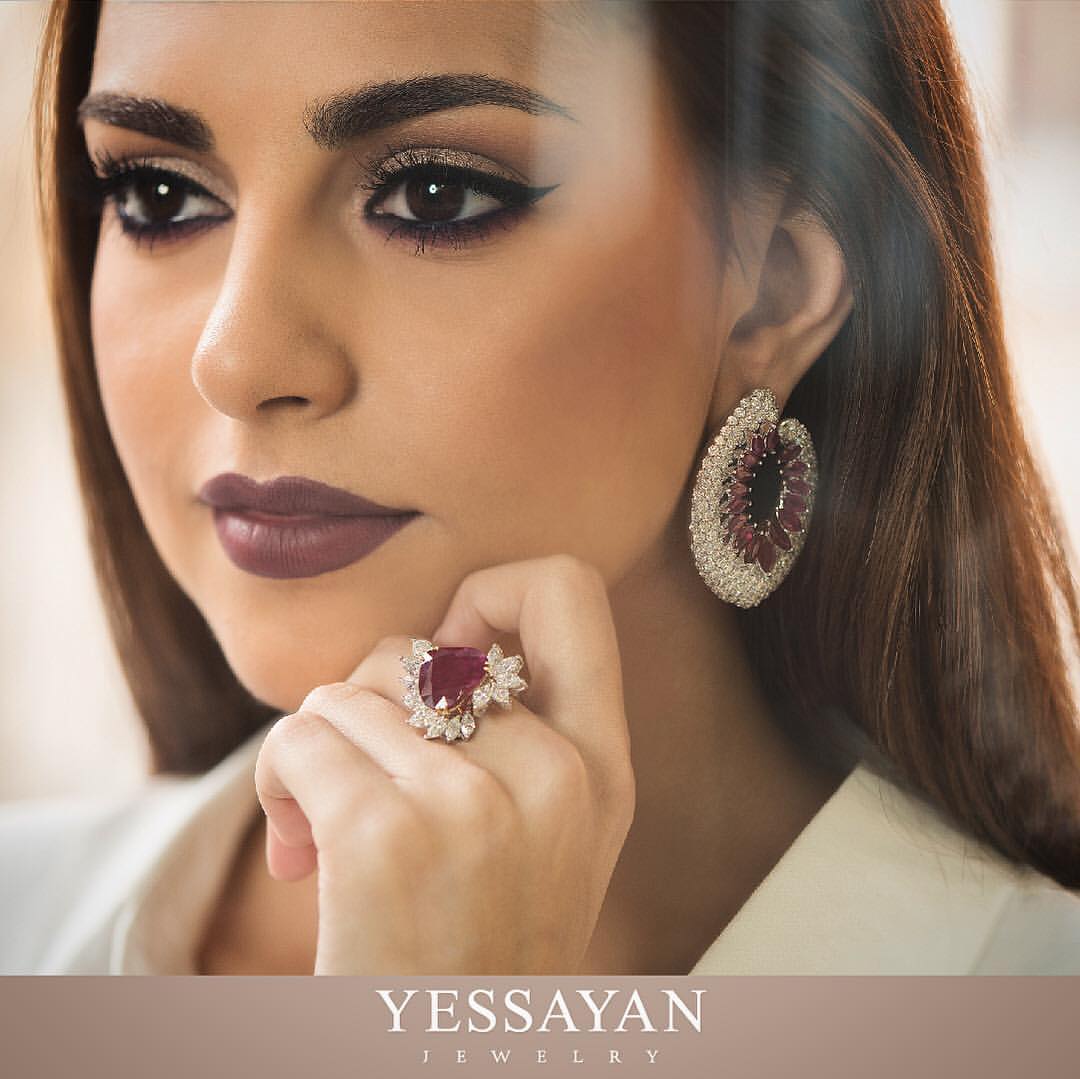 Diamond Cuff Earrings & Ring worn by Valerie Abou Chacra | Buy Rings Online | Diamond Earrings Online