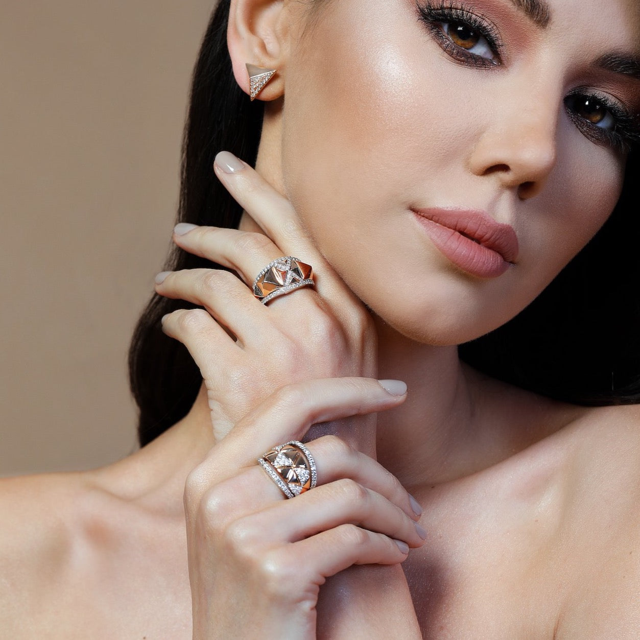Okre by Yessayan - Rose & White Gold Diamond Ring | Designer Jewellery Online | Diamond Ring Online