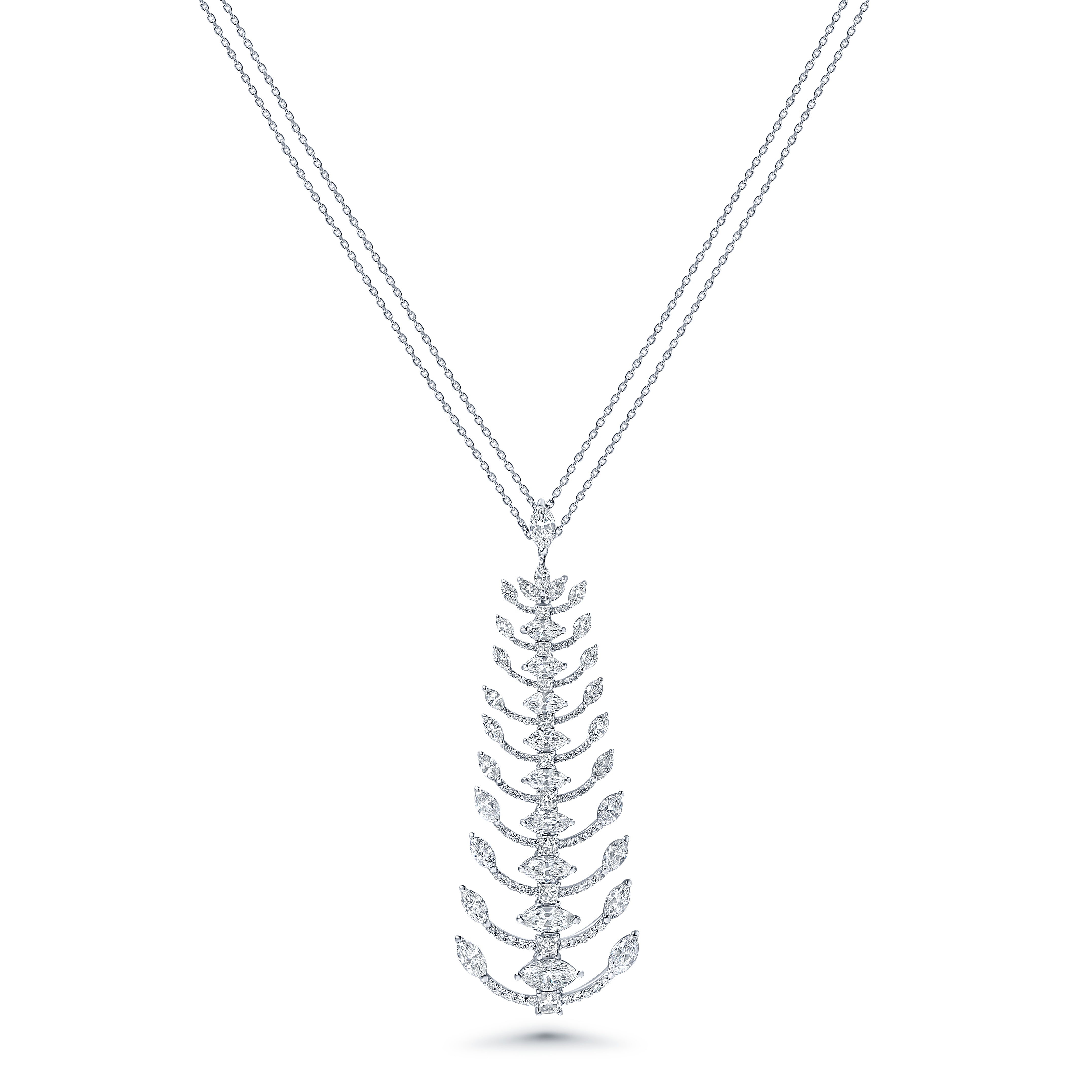 0.07Ct Diamond Feather Necklace - SC55025546