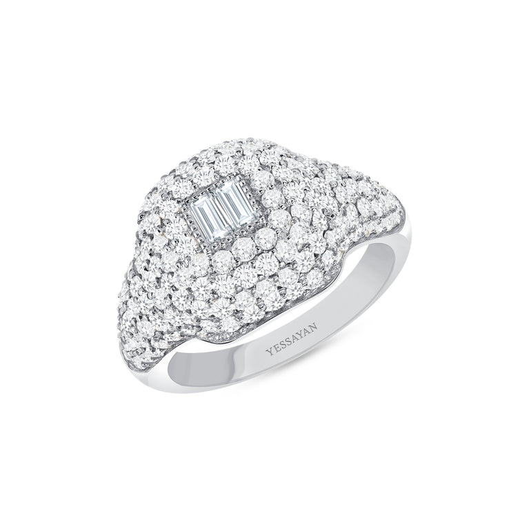 Diamond Signet Ring | Diamond Ring | Designer Jewellery Online