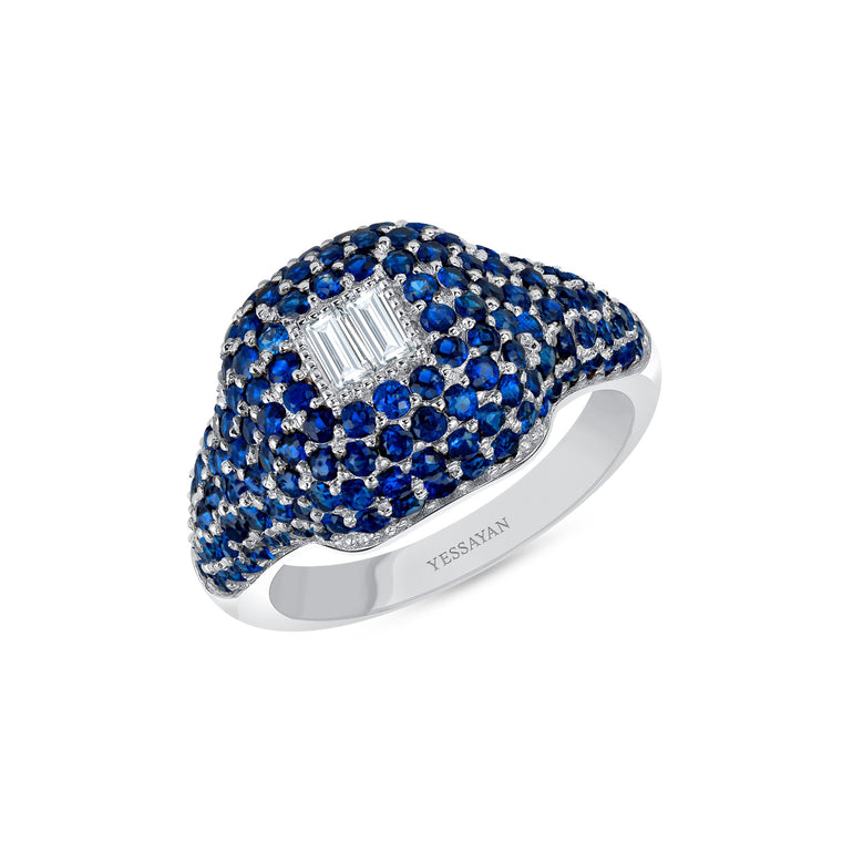 Sapphire & Diamond Signet Ring | Diamond Ring | Jewellery Store