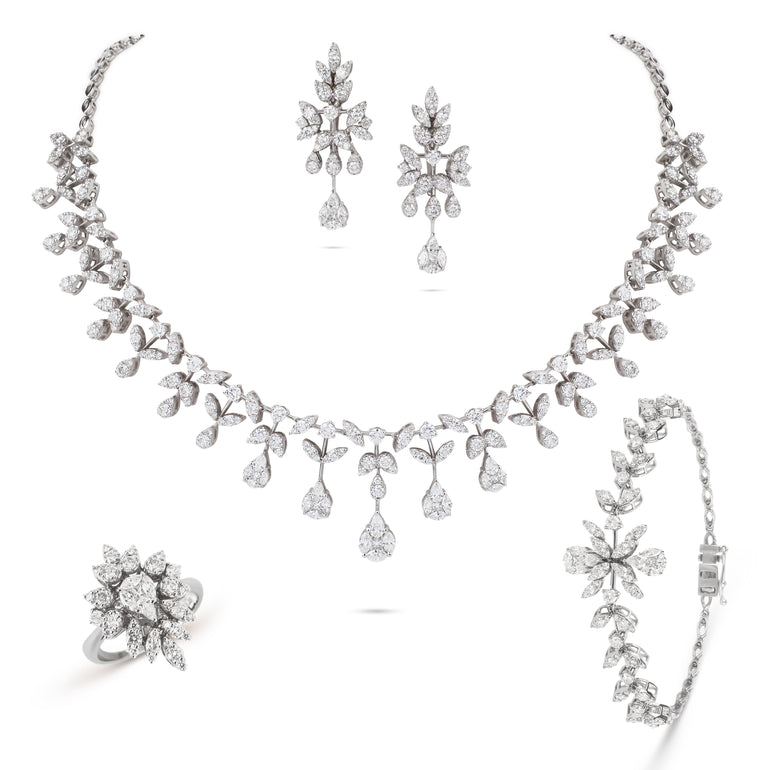 Marquise Drops Diamond Collar Necklace | Diamond Necklace | Diamond Jewellery Necklace