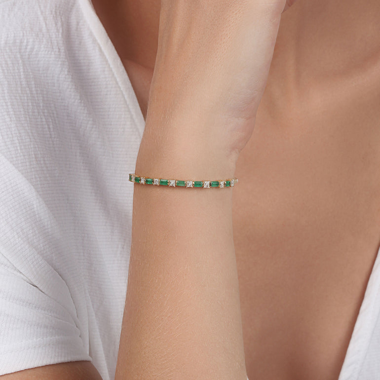 Emeralds & Princess Cut  Diamond Cuff | best jewelry 