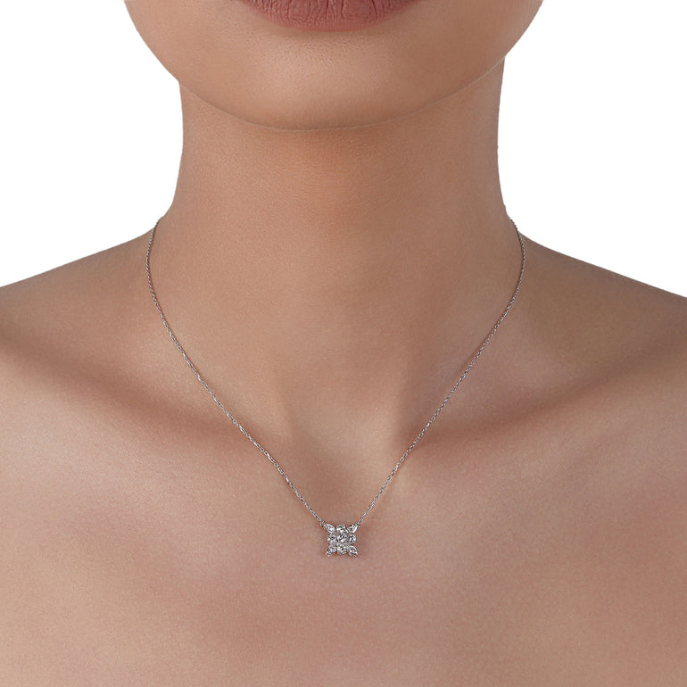 Illusion Flower Diamond Necklace | Diamond Necklace | Jewellery Store