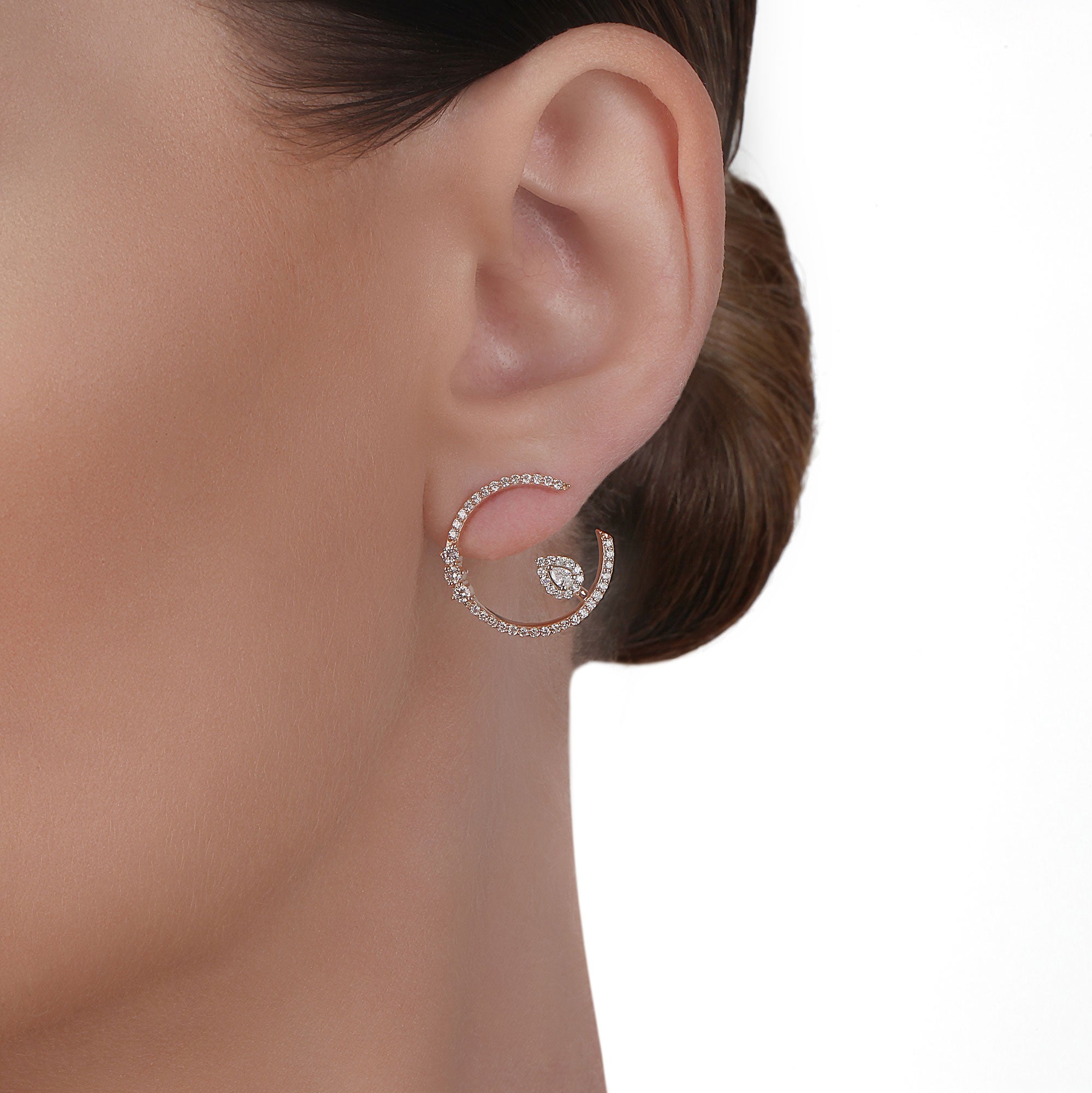 Rose Gold & Diamond Drop Earrings | Diamond Jewelers 