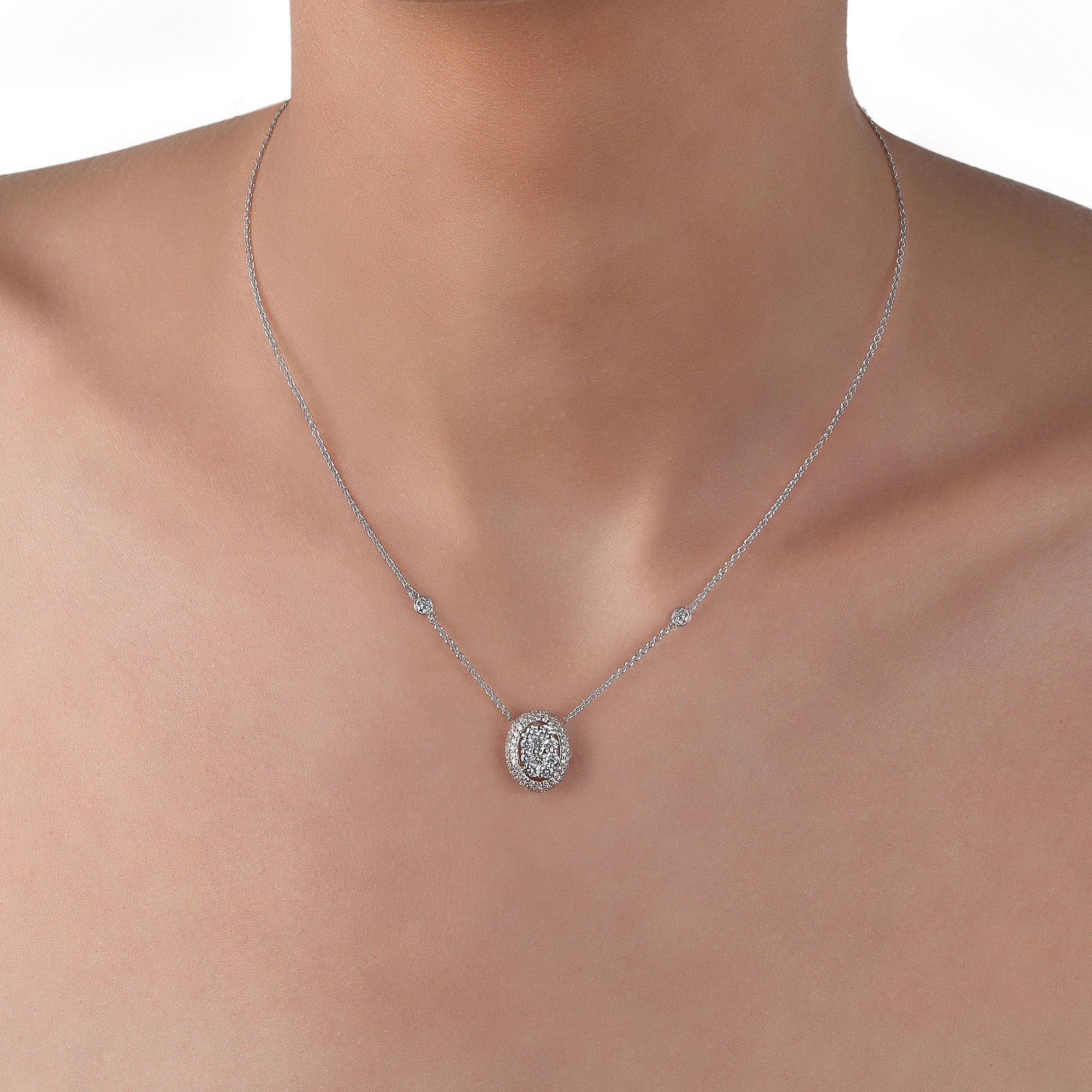 Illusion Diamond Pendant | Diamond Necklace | Chain Necklace Women