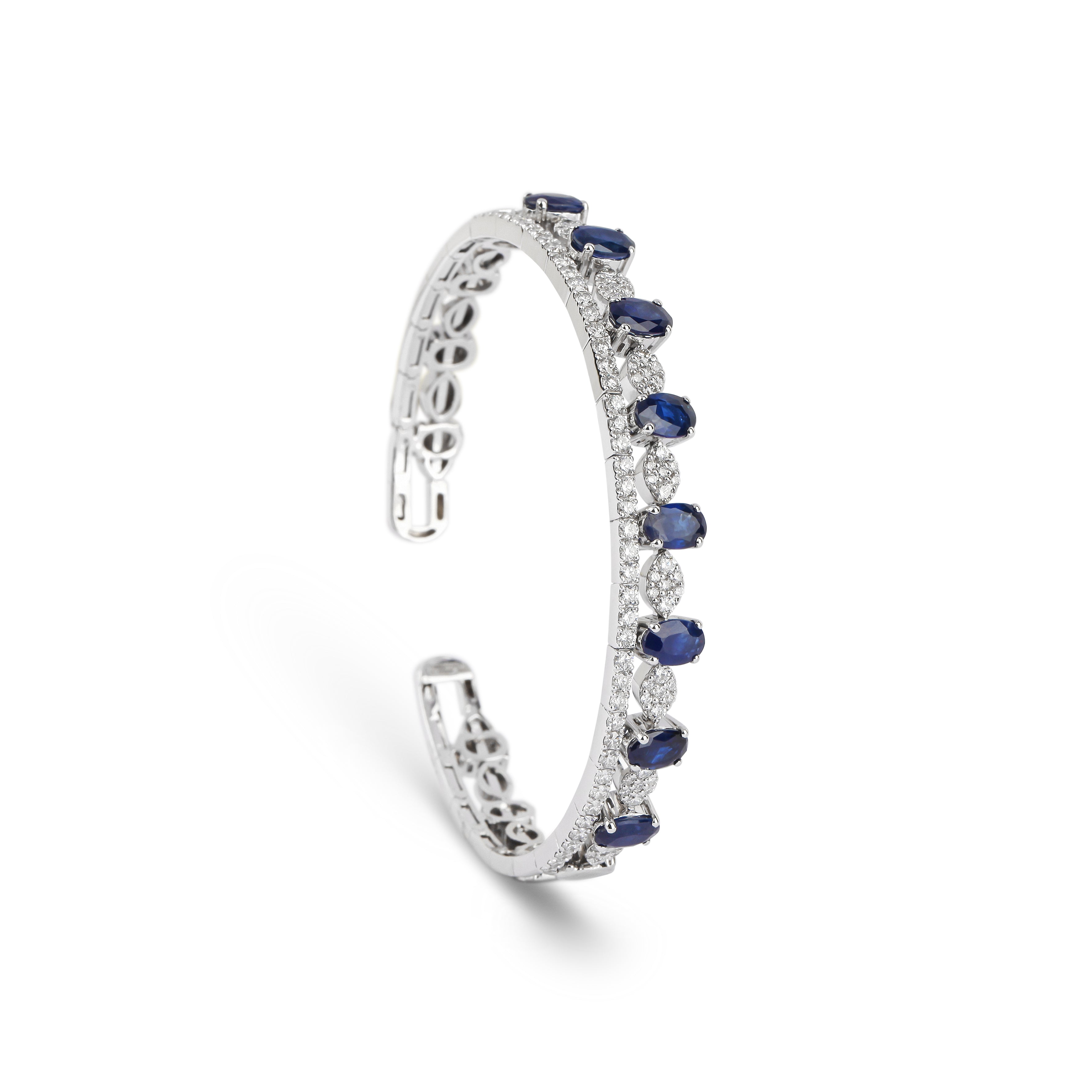 Sapphire & Diamond Cuff Bracelet | Jewelry online 