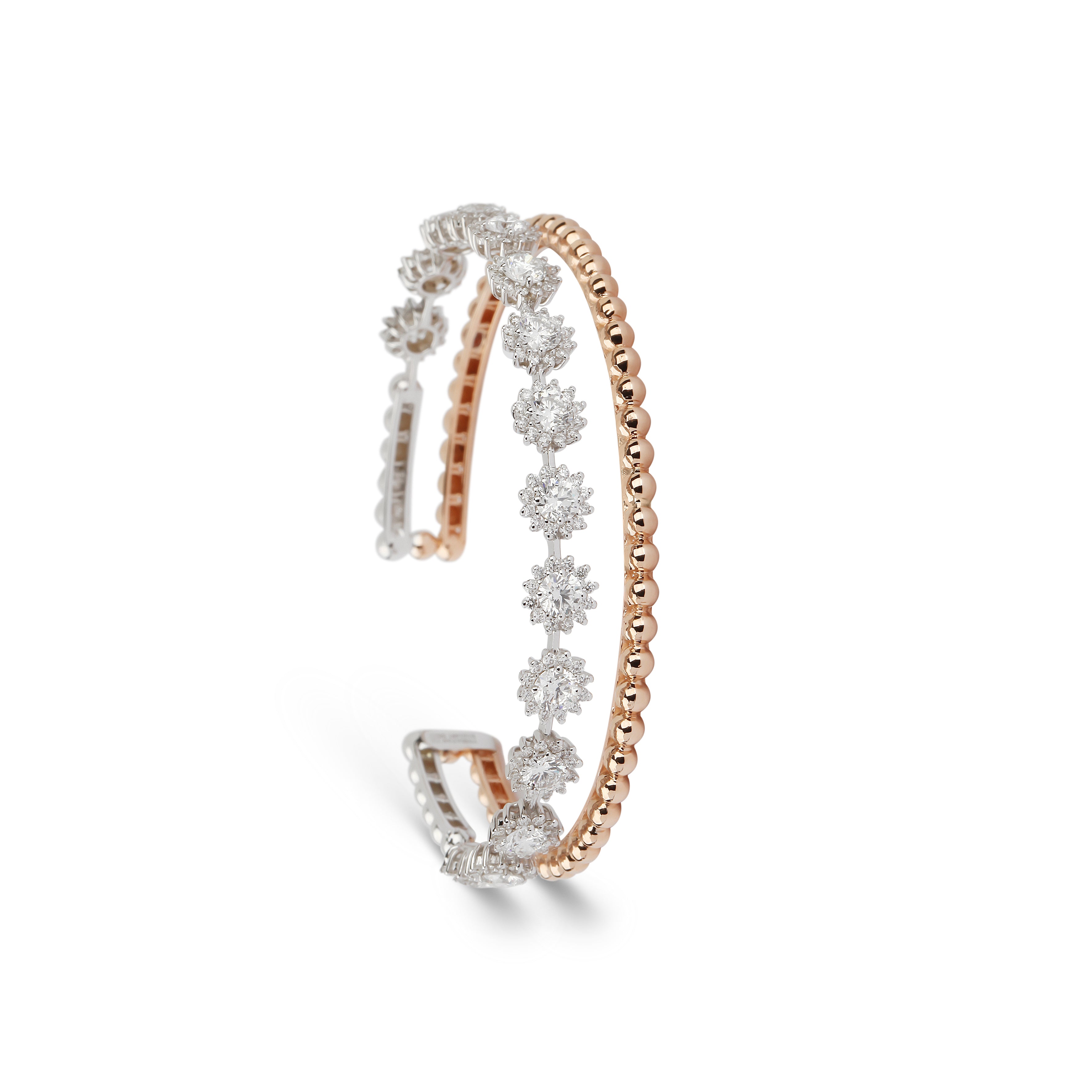 Diamond & Rose Gold Cuff Bracelet | Diamond Bracelet 