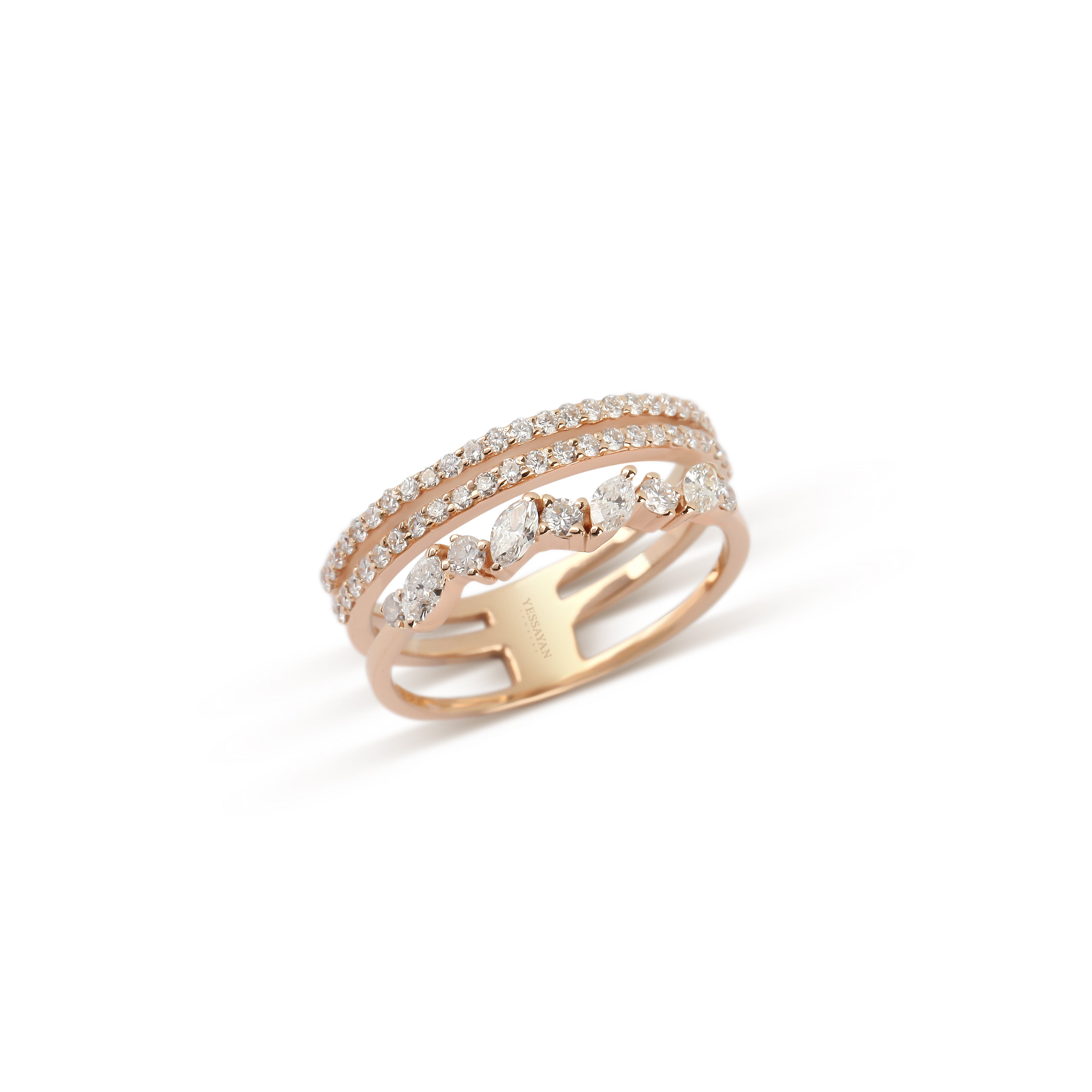 Rose Gold Marquise & Round Diamond Ring | Wedding ring | Best jewelry stores 