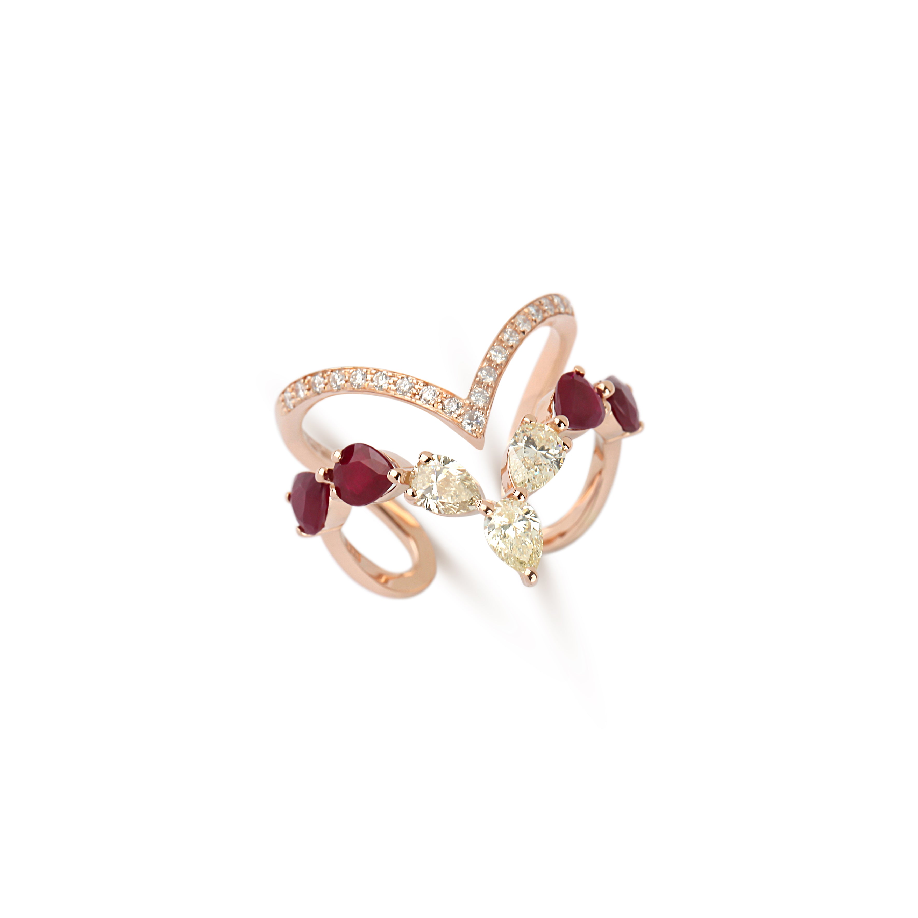 Rose Gold Ruby & Diamond Ring | Wedding ring | Bridal Jewelry online