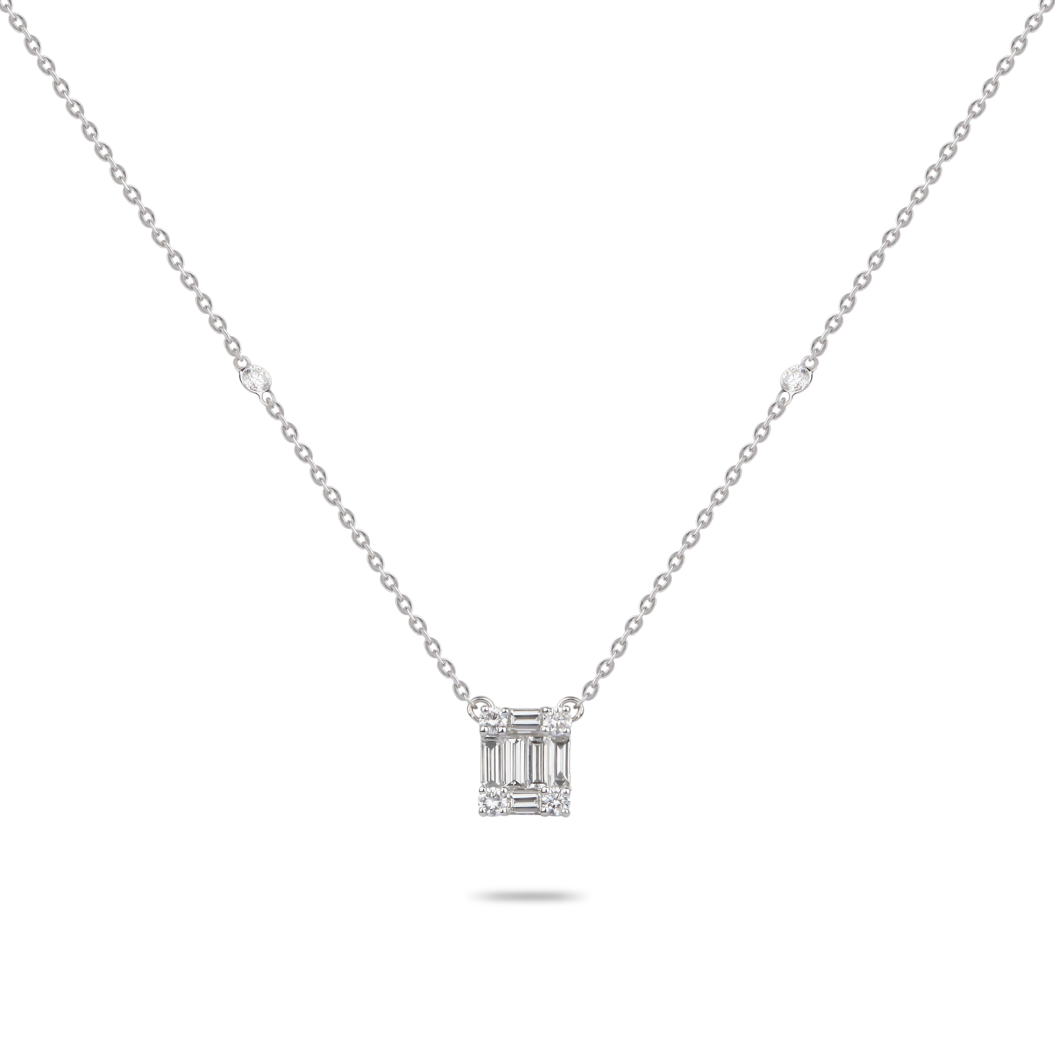 Diamond Baguettes Necklace | Diamond Necklace | Ladies Necklace