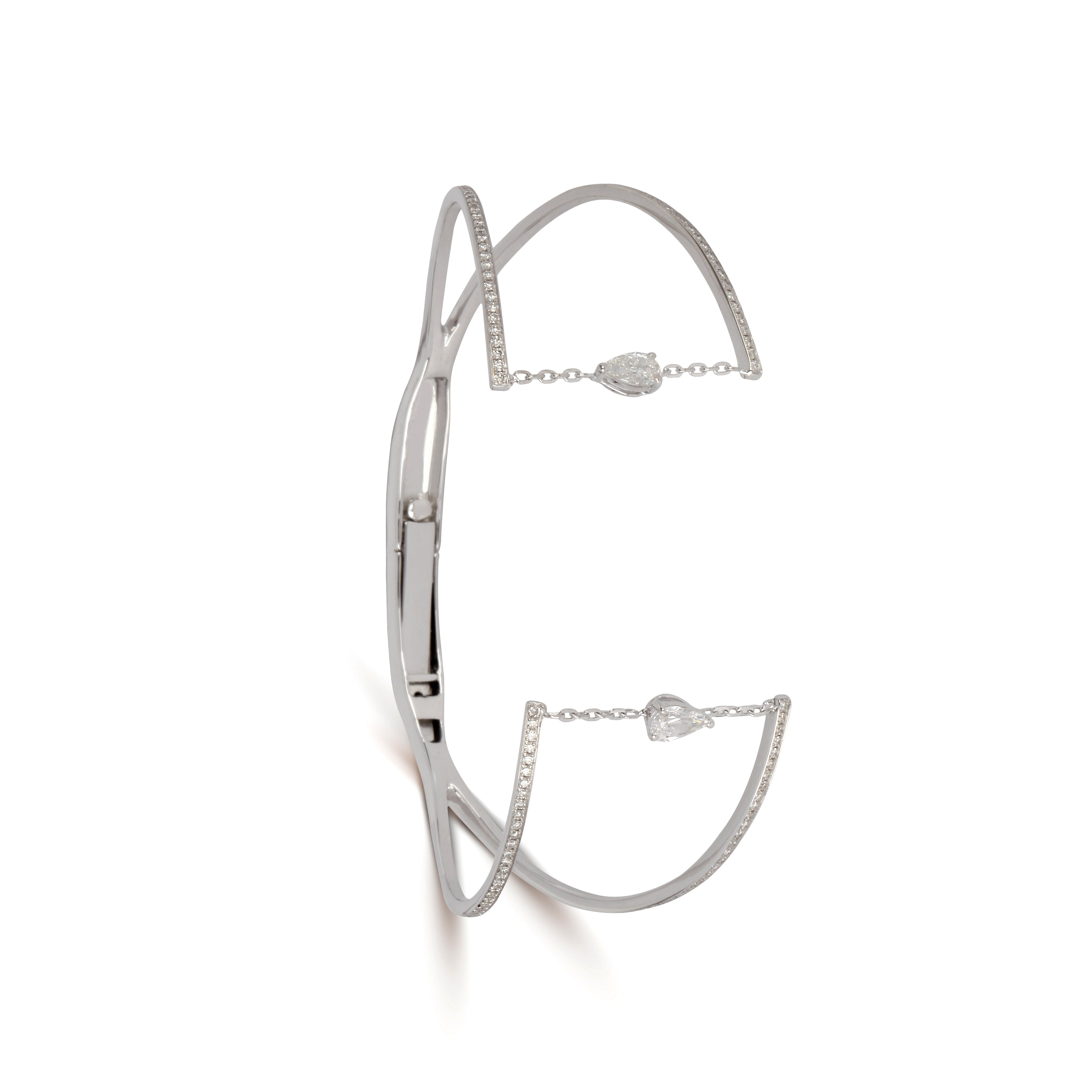 Open Diamond Wide Cuff Bracelet | Jewellery Store | Bracelet Design