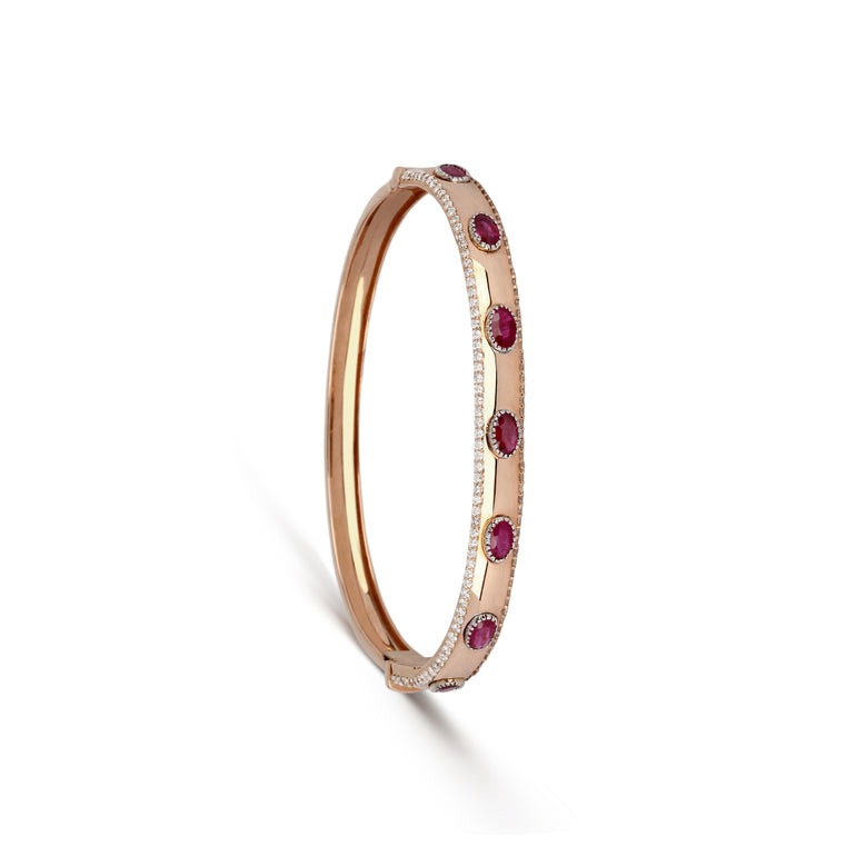 Ruby & Diamond Cuff Bracelet | Jewellery Design | Bracelet Design