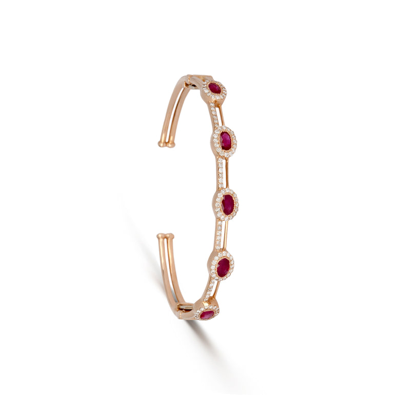Ruby & Diamond Cuff Bracelet | Jewellery Store | Bracelet Design