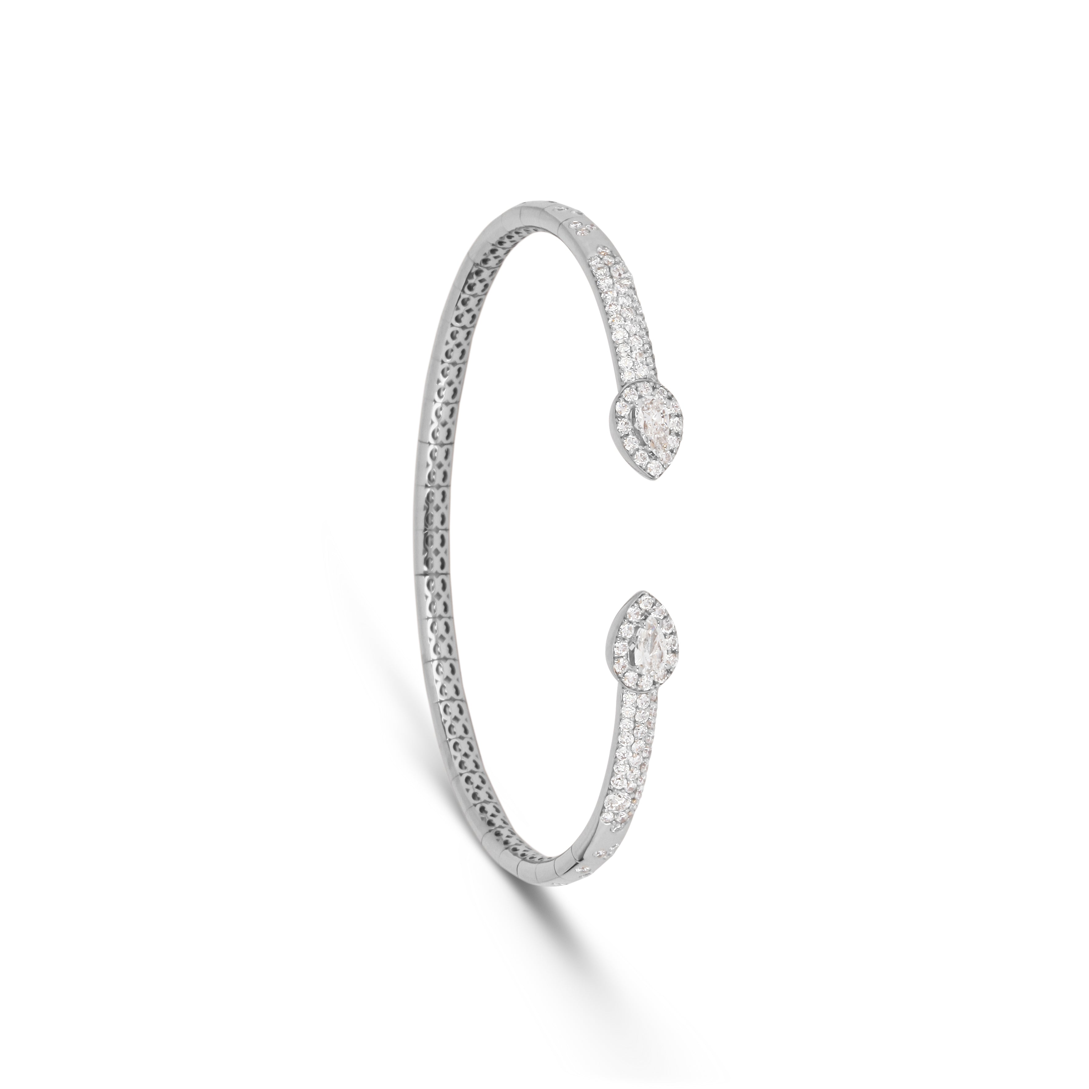 Pear Diamond Open Cuff Bracelet | Bracelet Design | Diamond Store