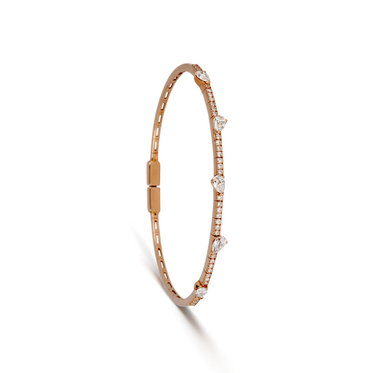 Asymmetric Patterned Pear Diamond Bracelet | Jewellery Design | Bracelet Design