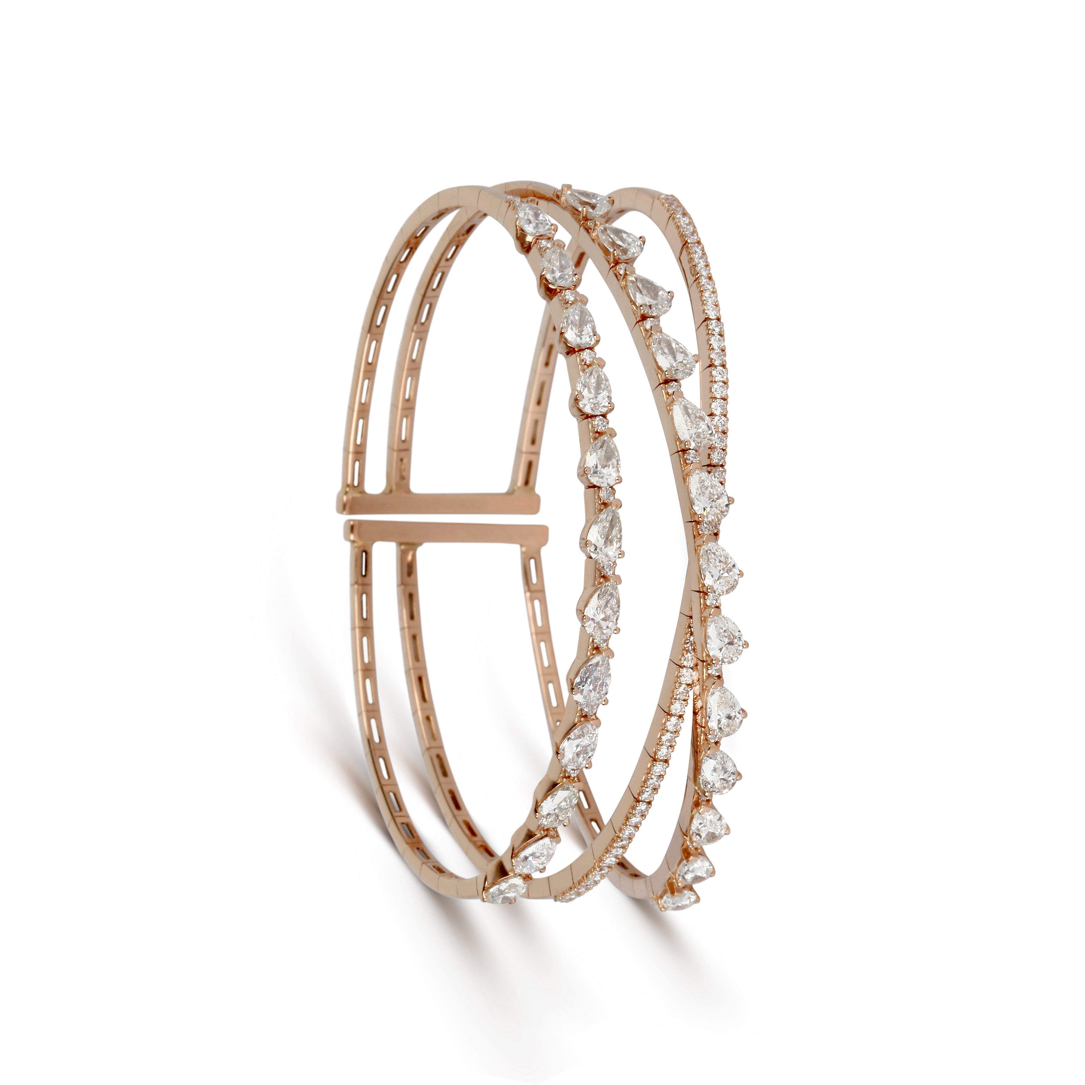 Wide Crossover Diamond Bracelet | Bracelet Design | Designer Jewellery Online