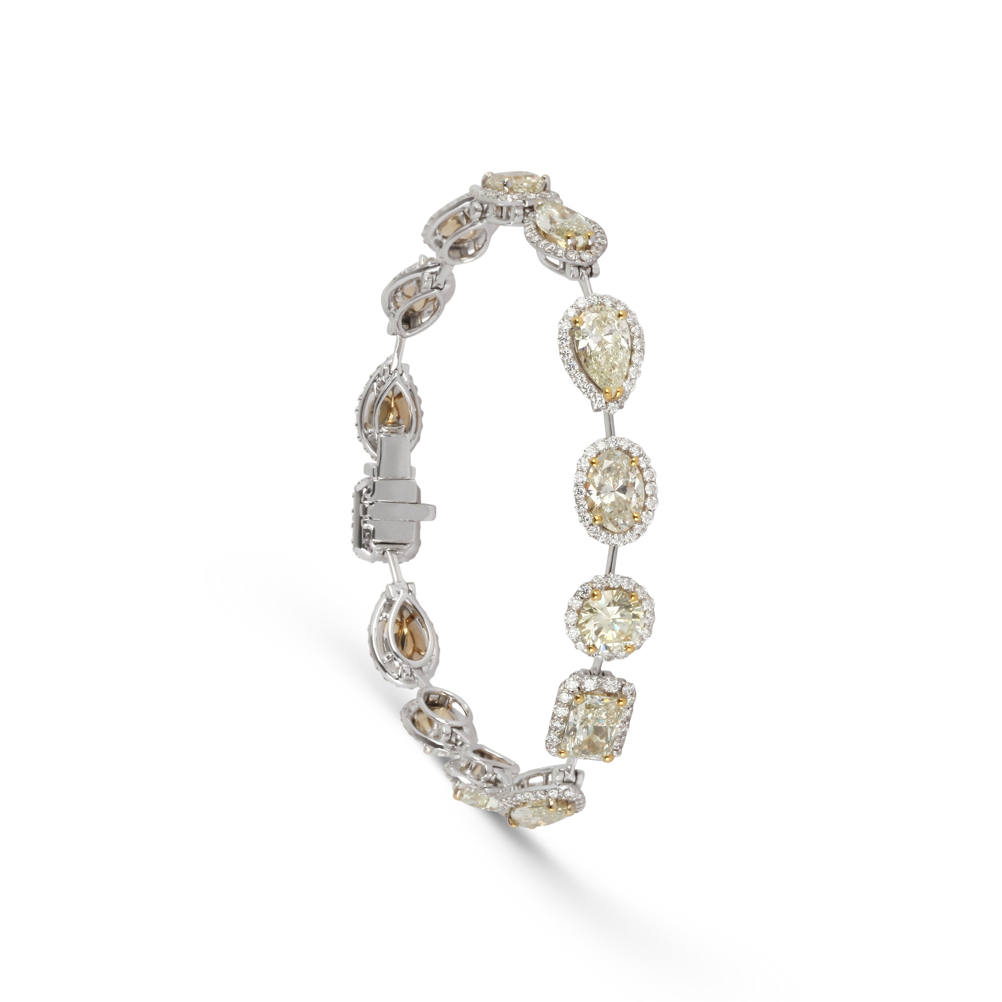 Multi-Cut Yellow Diamond Link Bracelet | Jewellery Design | Bracelet Design