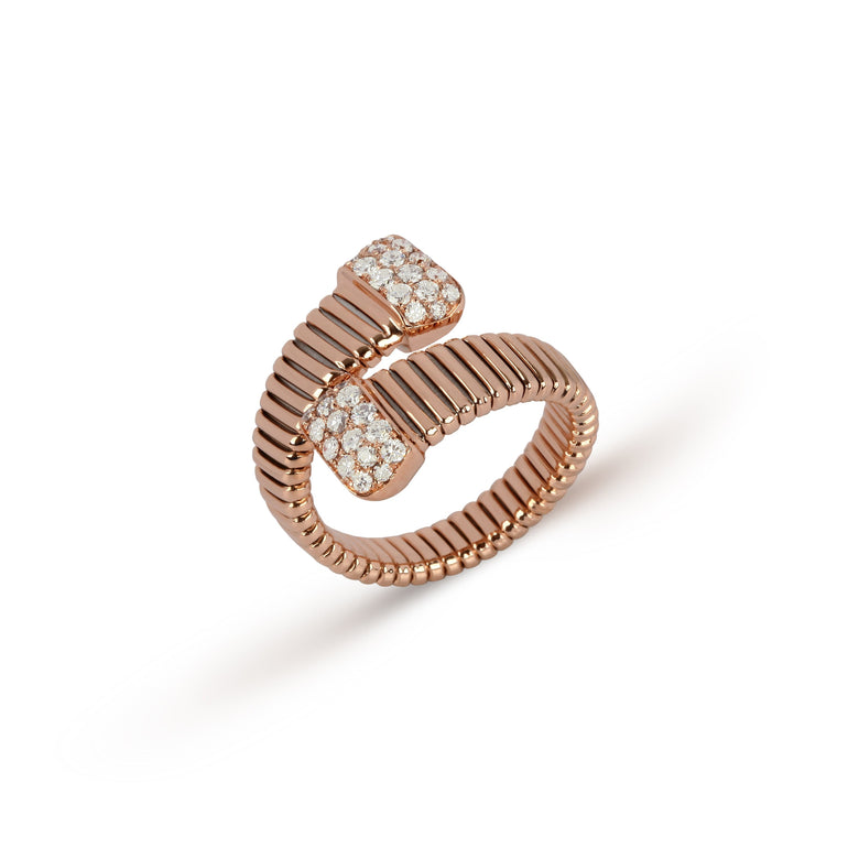 Striped Band Overlapping Diamond Ring | Diamond Ring | Jewellery Design
