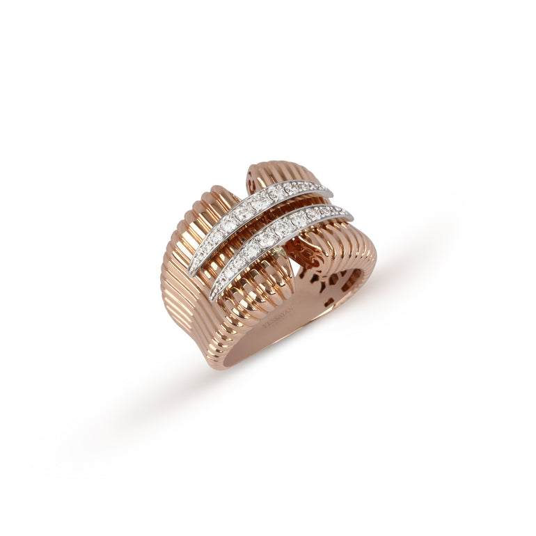 Two-Tone Diamond Stripped Band | Diamond Ring | Jewellery Design