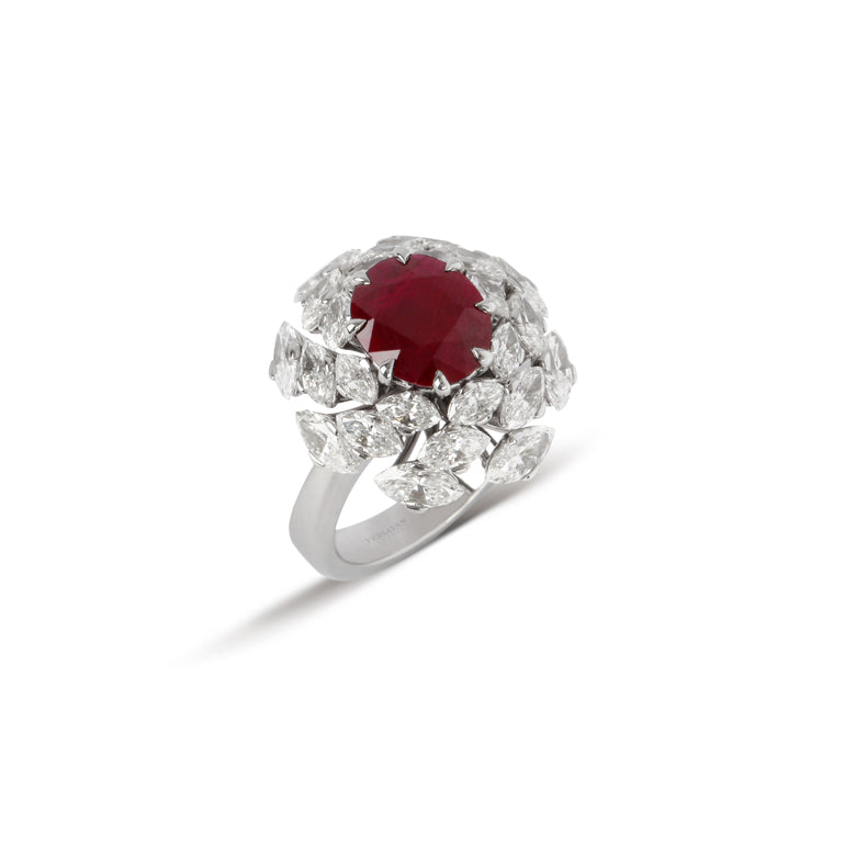 Ruby & Diamond Cocktail Ring | Diamond Ring | Best Jewellery Online
