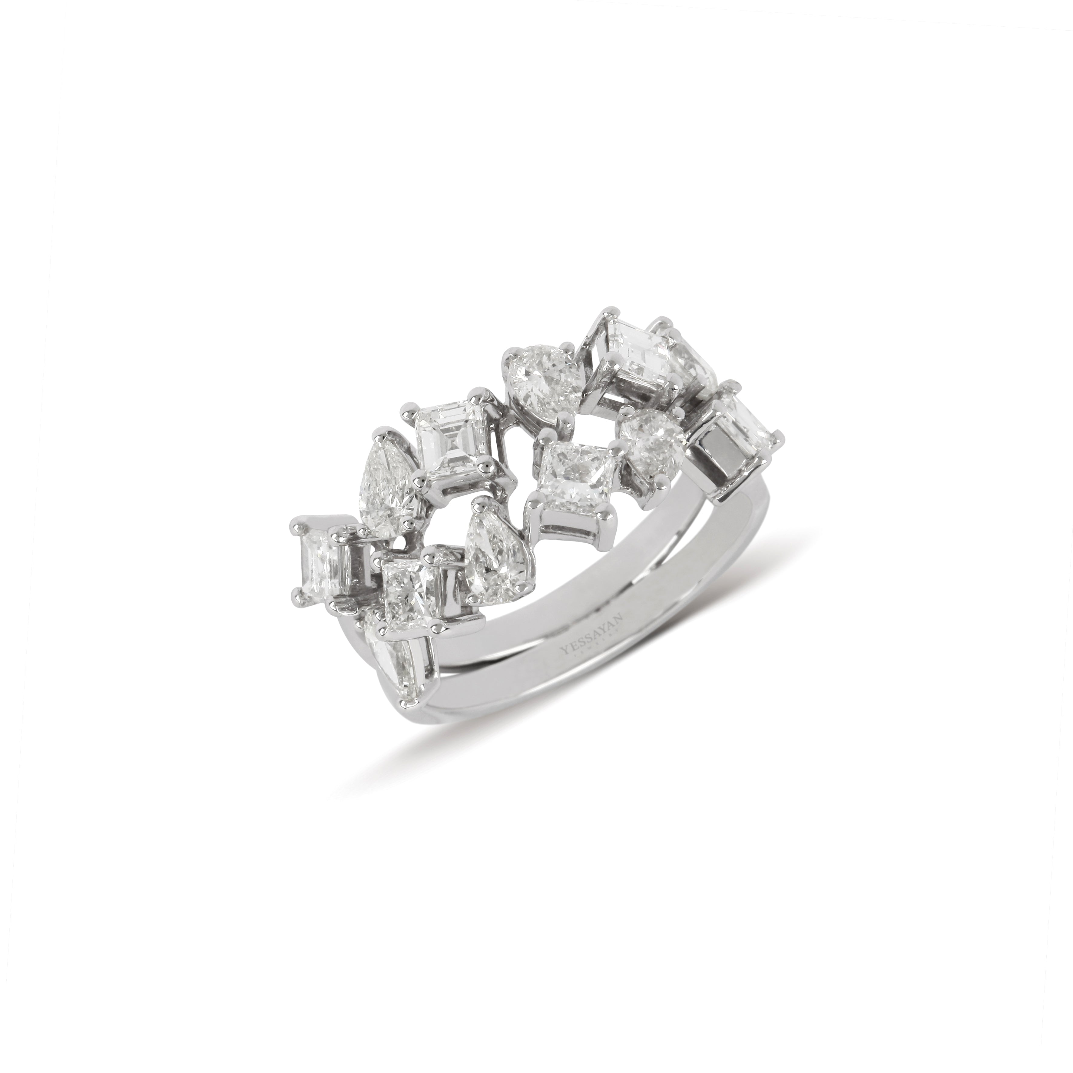 Double Band Multi-Shape Diamond Ring | Diamond Ring | Jewellery Stores Online