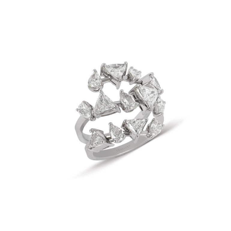 Trio Band Multi-Shape Diamond Ring | Diamond Ring Best Jewellery Online