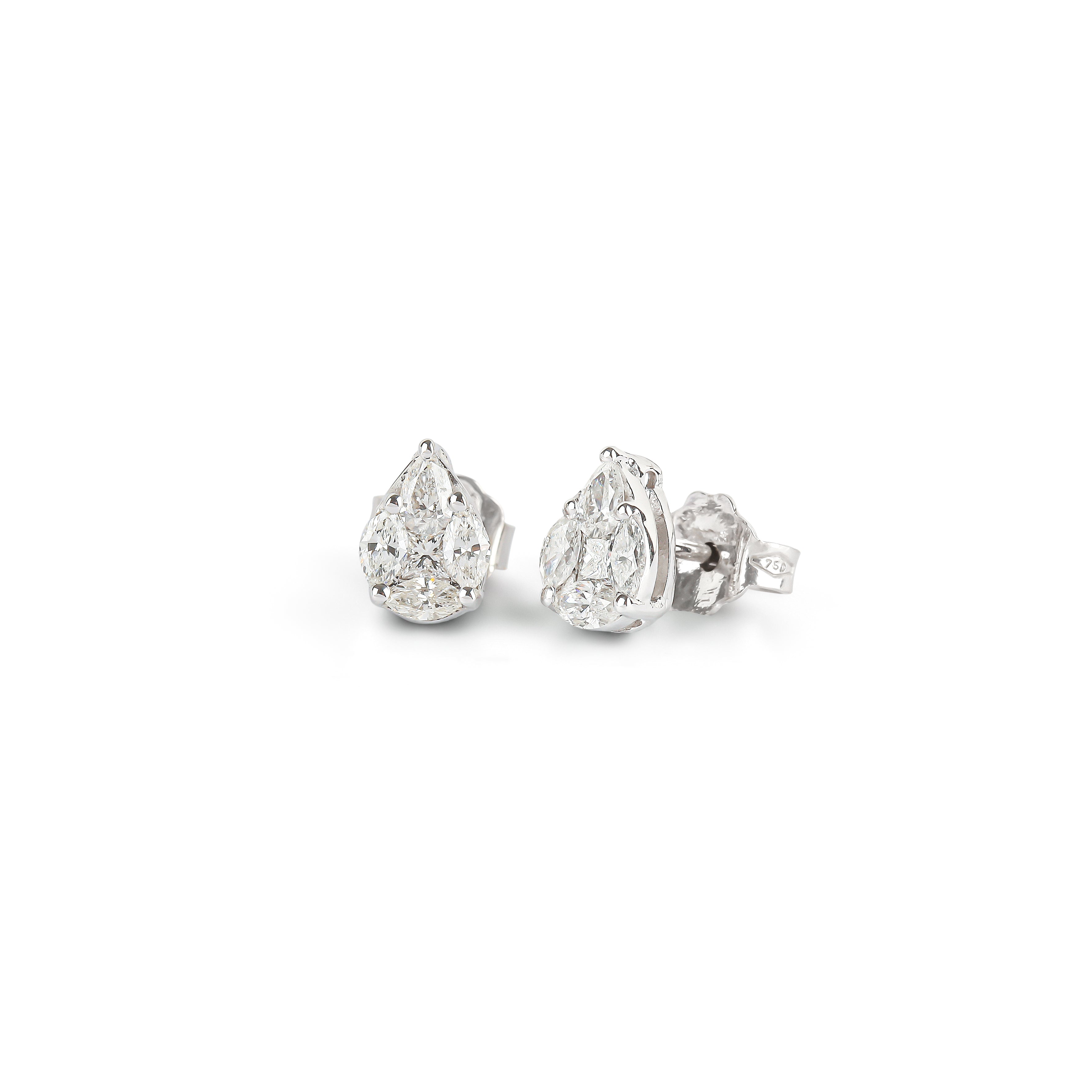 Illusion Diamond Stud Earrings |  Best Online Store