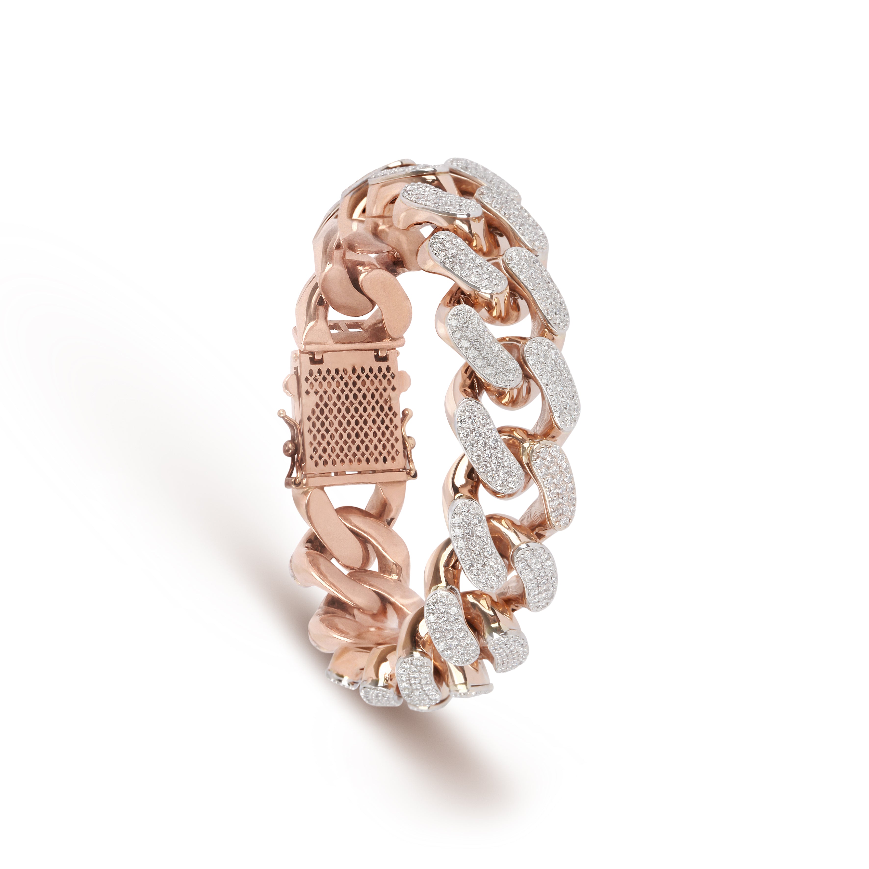 Large Diamond Cuban Chain Bracelet | Bracelet Chain | Jewel Online Shopping