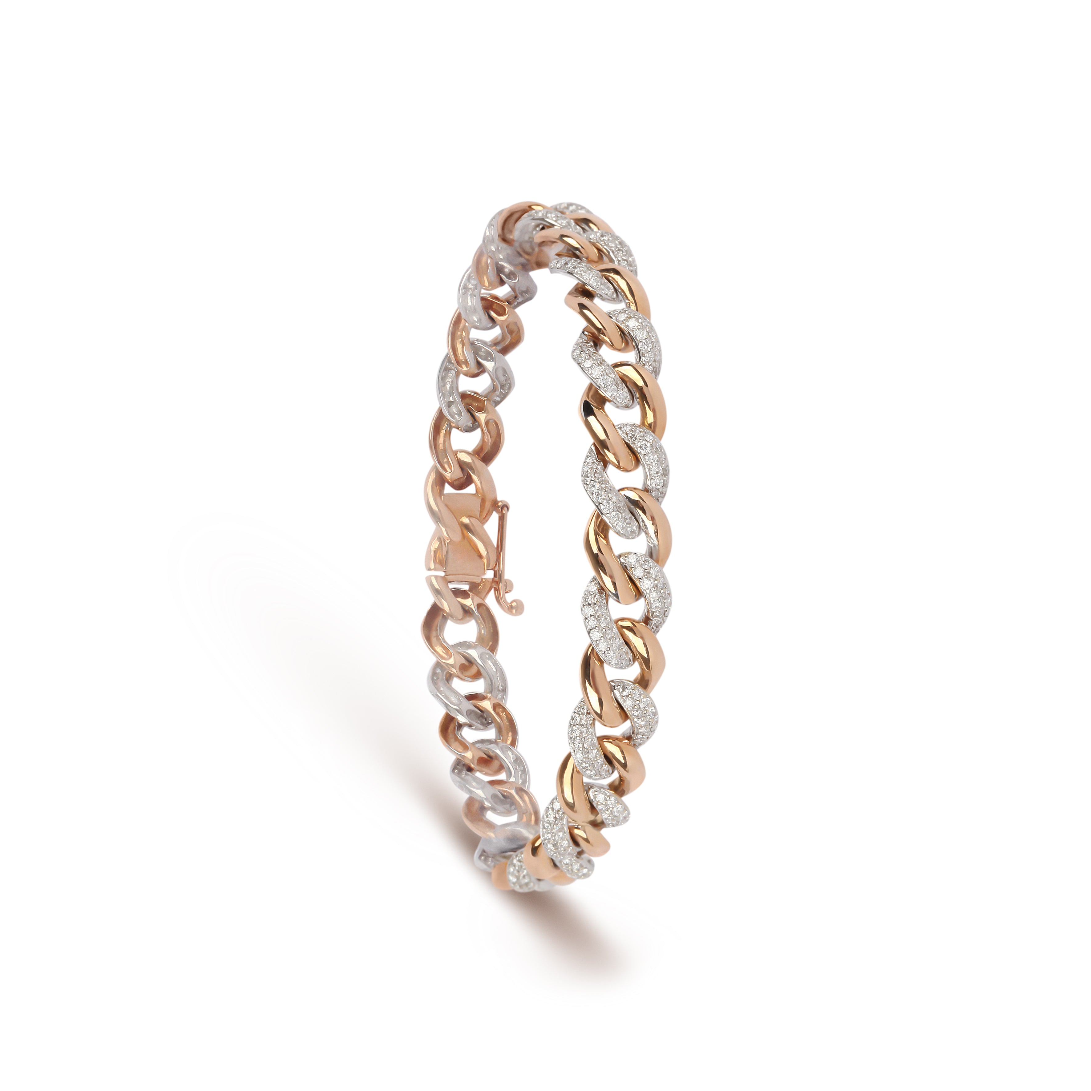 Two-Tone Diamond Cuban Chain Bracelet | Jewellery Store | Bracelet Chain