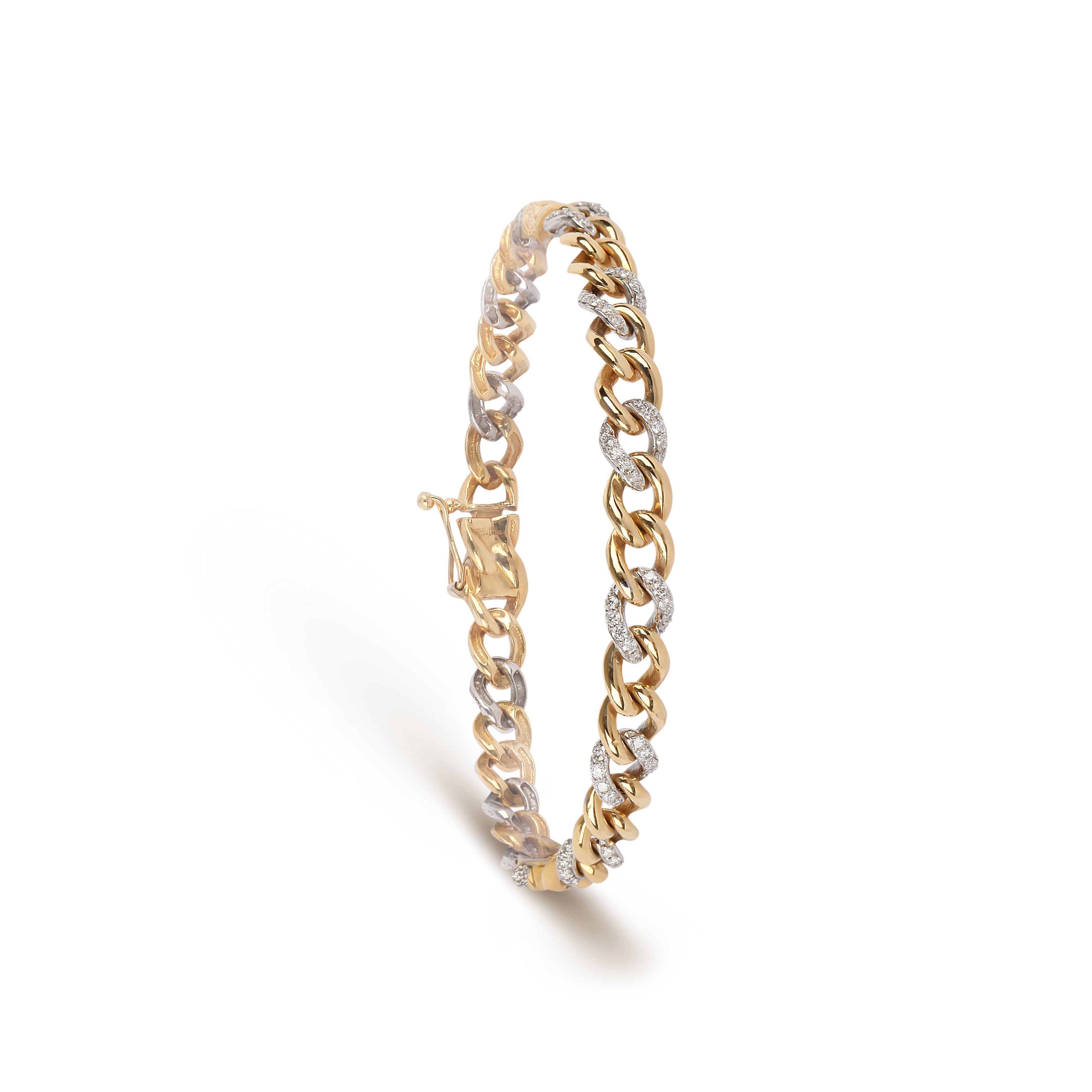 Two-Tone Diamond Cuban Chain Bracelet | Jewellery Design | Bracelet Chain