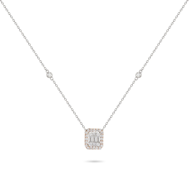 Illusion Baguette Diamond Necklace | Diamond Necklace | Jewel Online Shopping