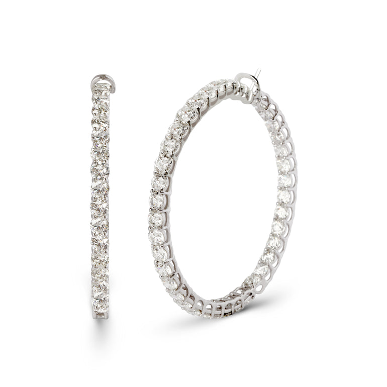 Inside-Out Diamond Big Hoop Earrings | Diamond Earring | Diamond Jewellery Set