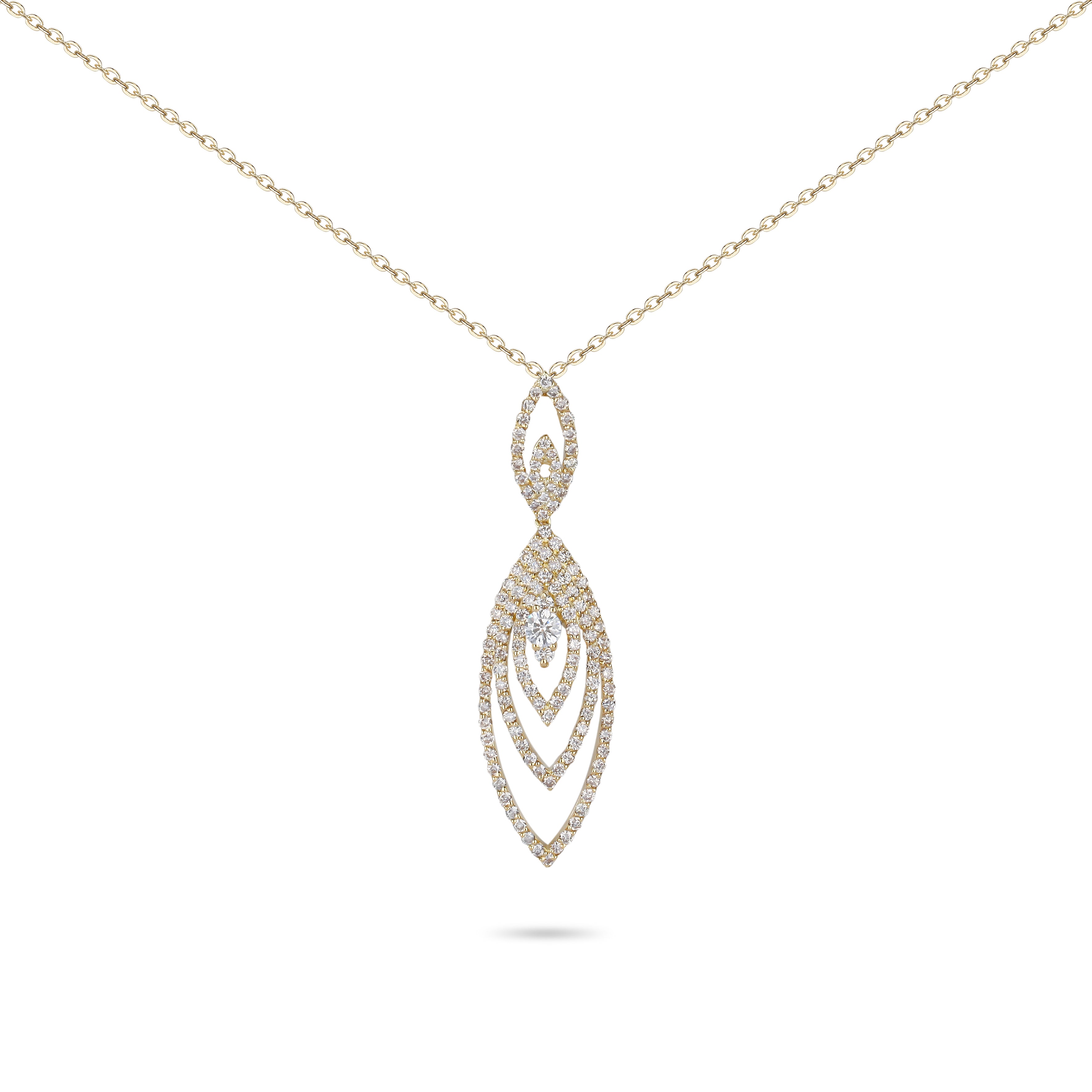 Multi Layered Diamond Drop Necklace | Diamond Necklace | Buy Jewellery