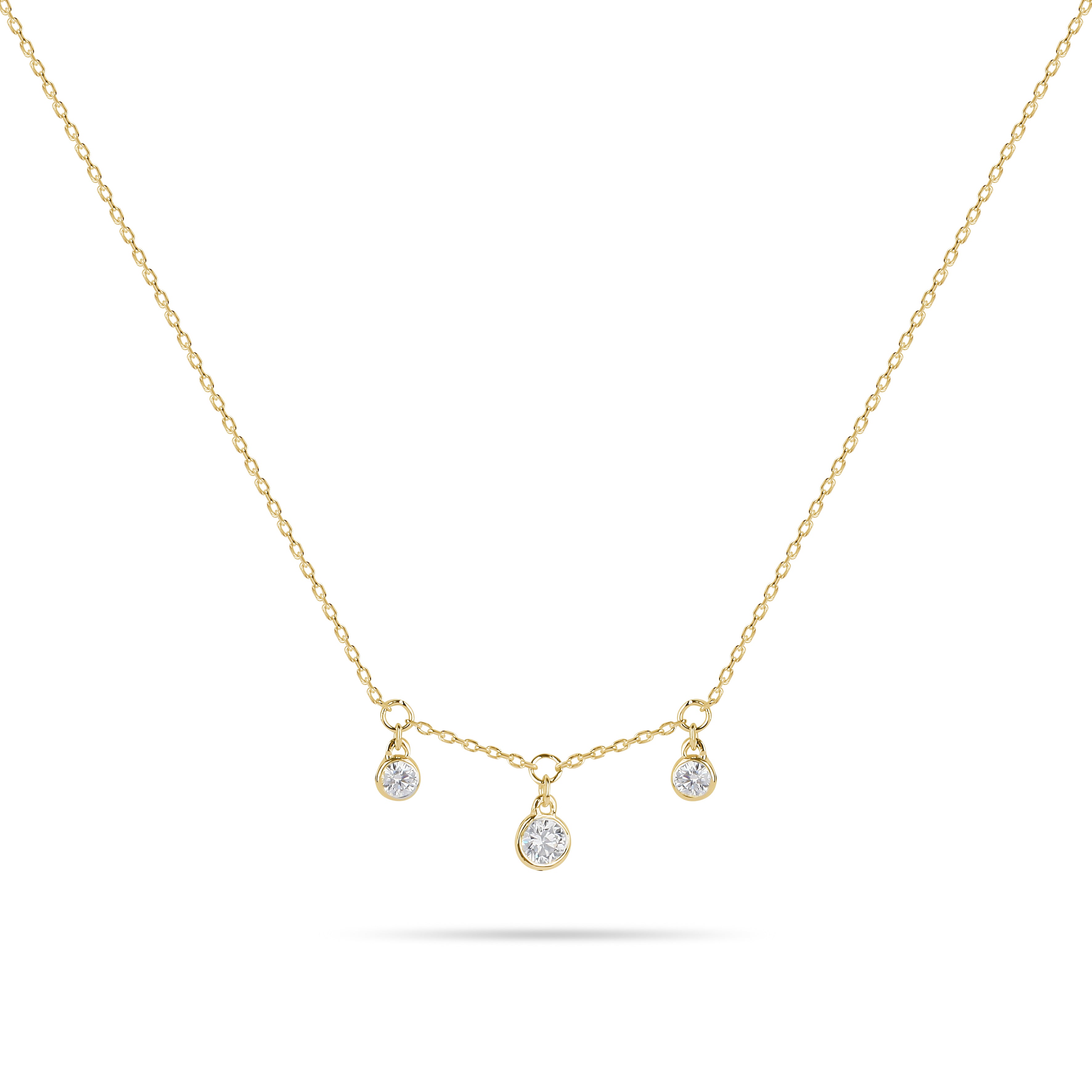 Triple Diamond Chain Necklace