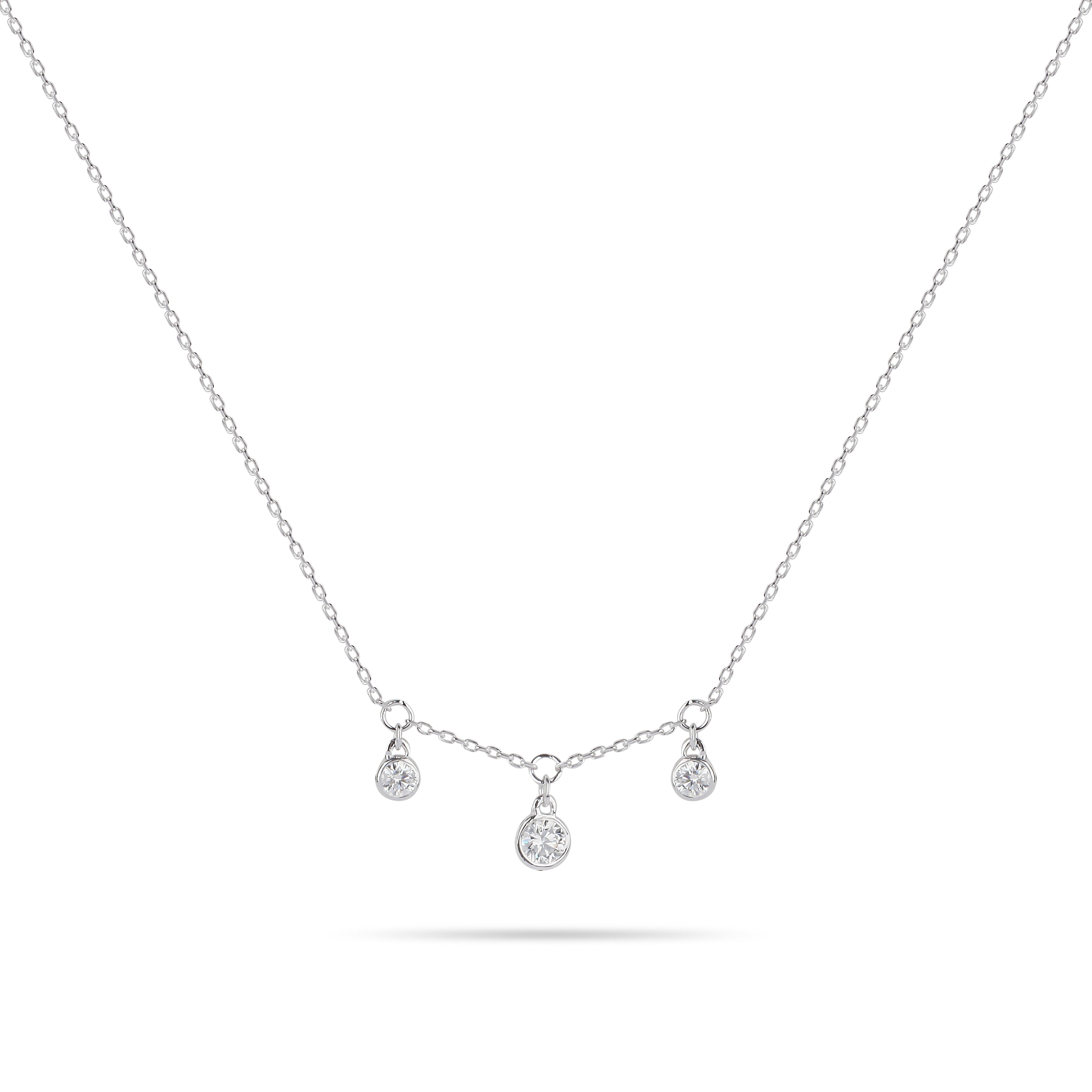 Triple Diamond Chain Necklace | Chain Necklace Women