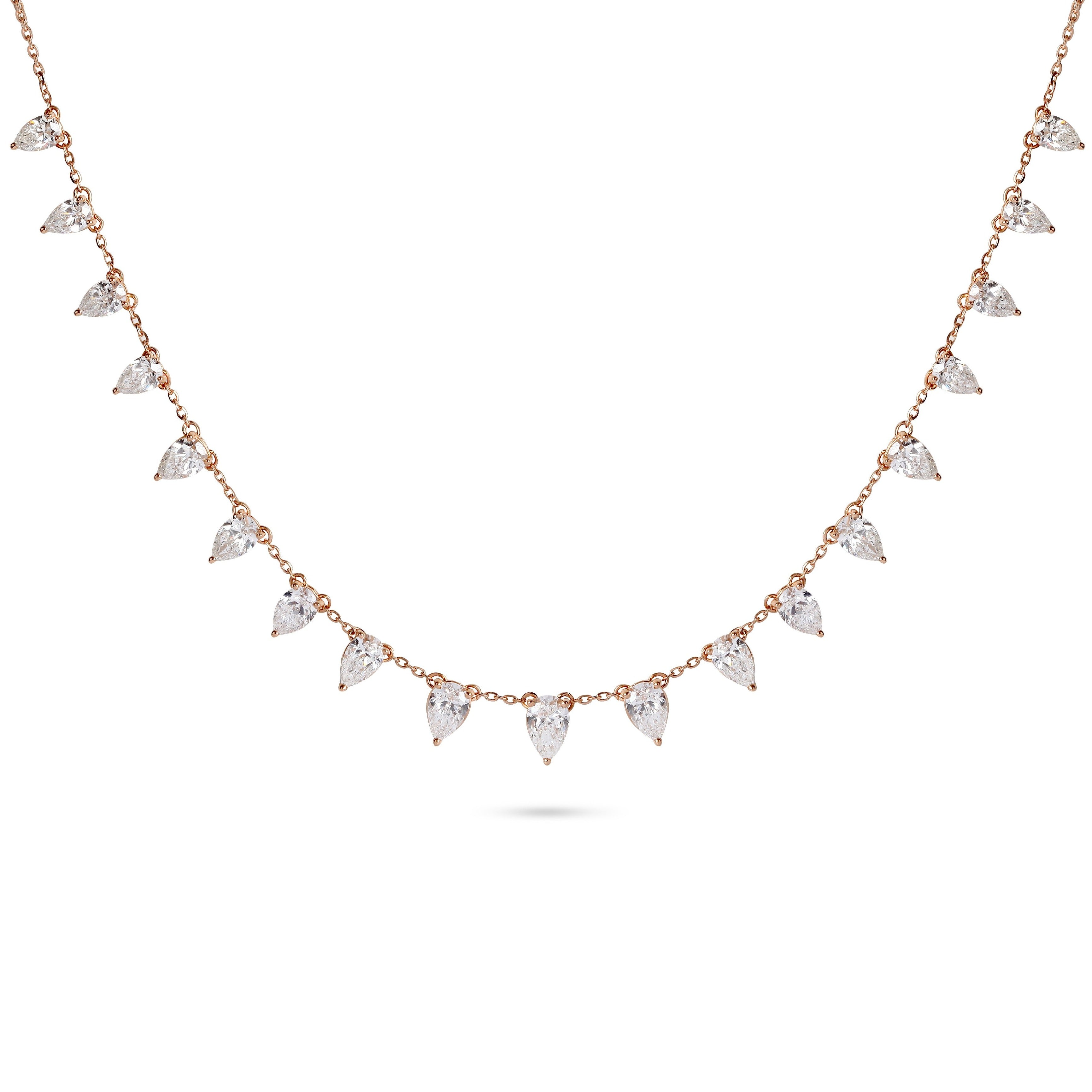 Pear Diamond Charm Necklace | Diamond Necklace | Best Jewellery Stores