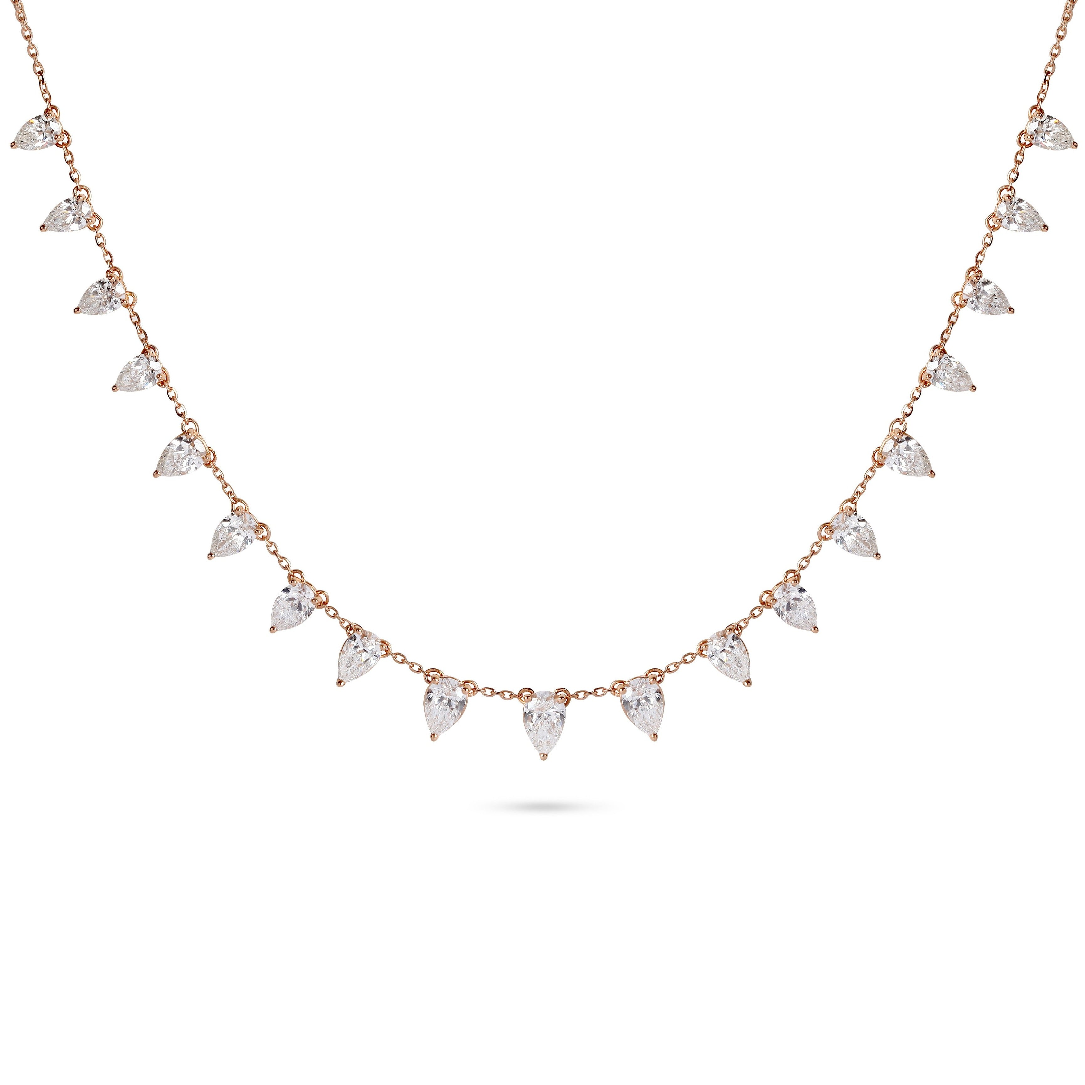 Pear Diamond Charm Necklace | Diamond Necklace | Best Jewellery Stores