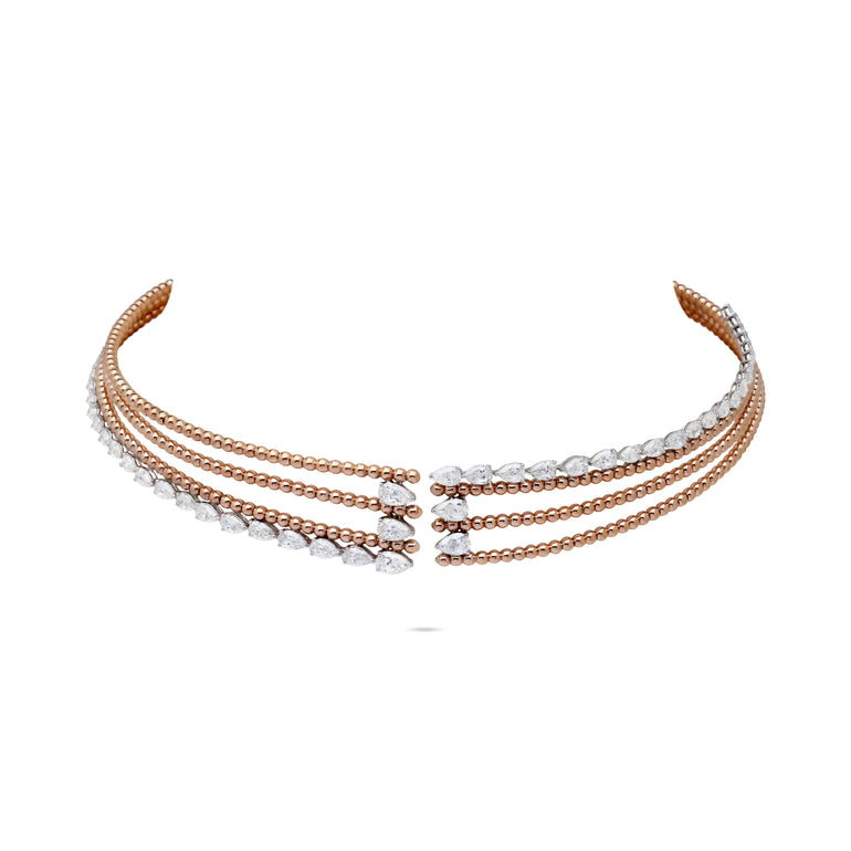 Diamond Multi-Row Beaded Choker | Diamond Necklace | Jewellery Store