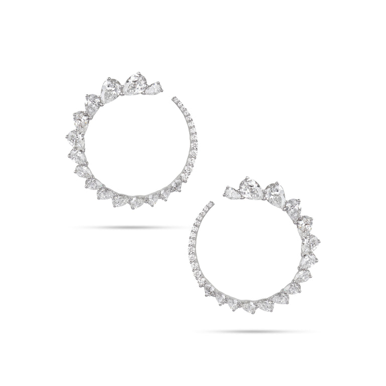 Diamond Graduated Hoop Earrings | Diamond Earring | Jewel Online Shopping