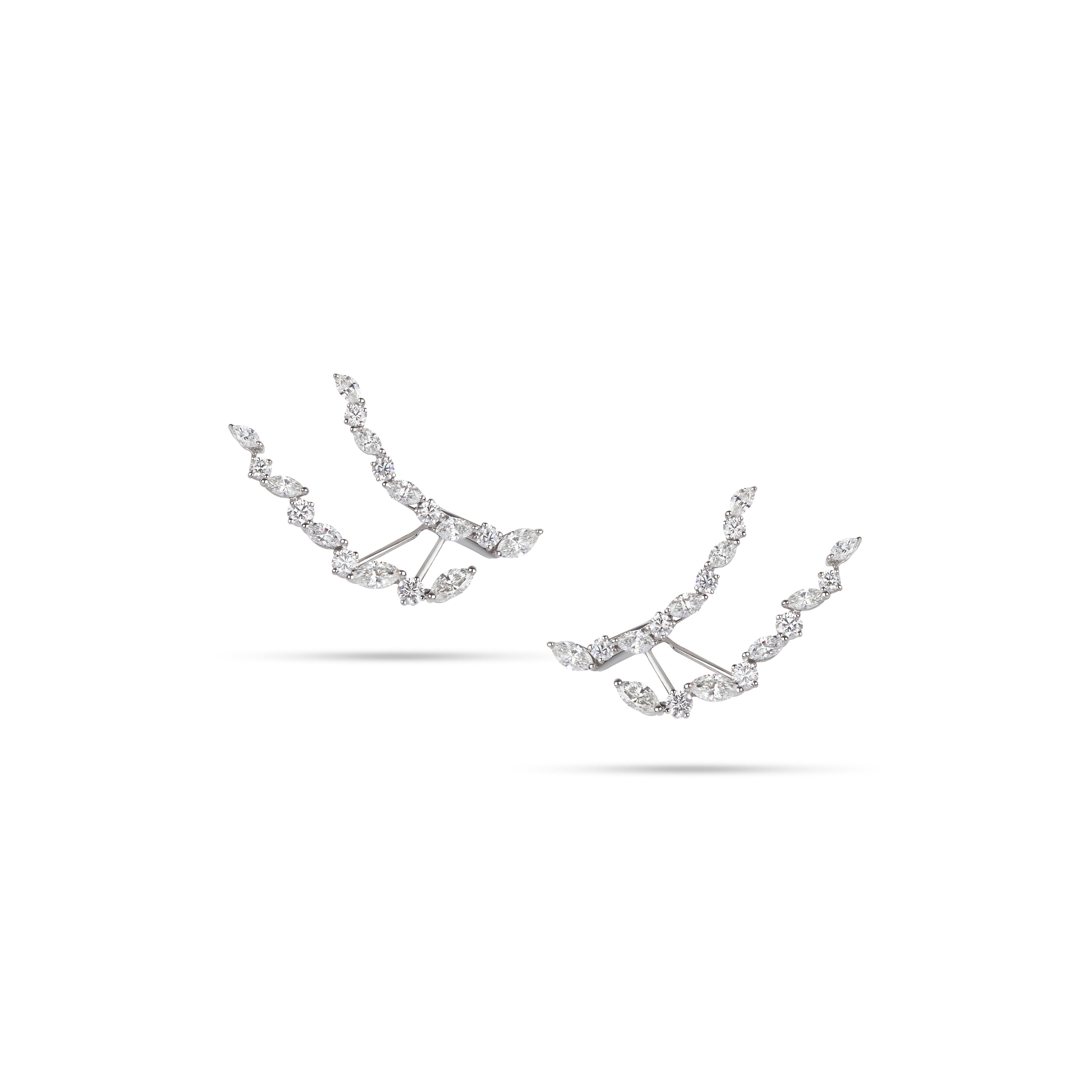 Two-Row Diamond Crawler Earrings | Diamond Earring | Jewellery Design