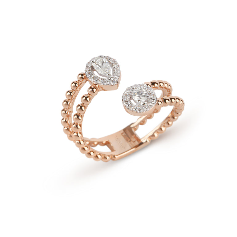 Diamond Cocktail Beaded Ring | jewellery stores online | buy rings online
