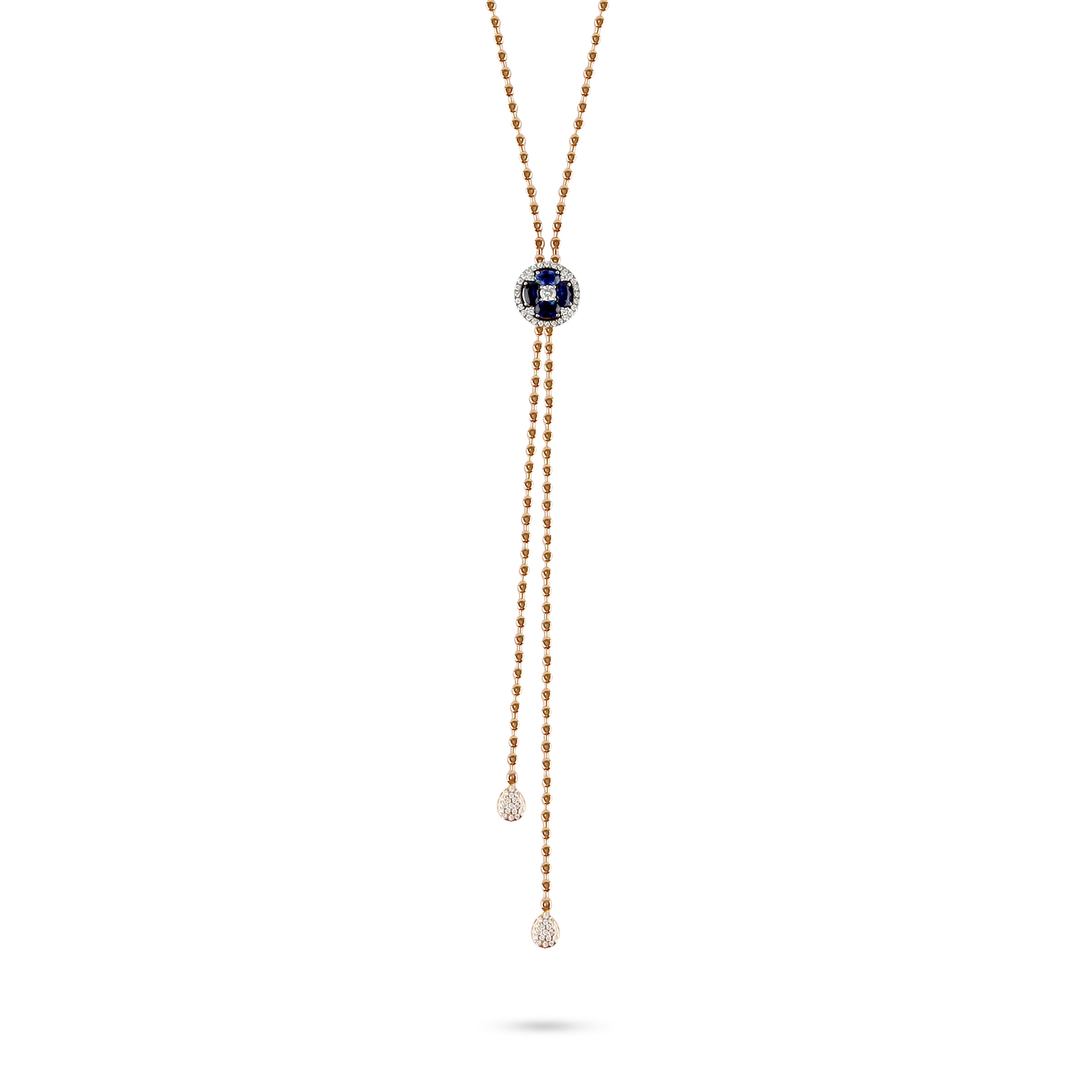 Sapphire & Diamond Two-Tone Lariat Necklace | Diamond Necklace | Buy Jewellery