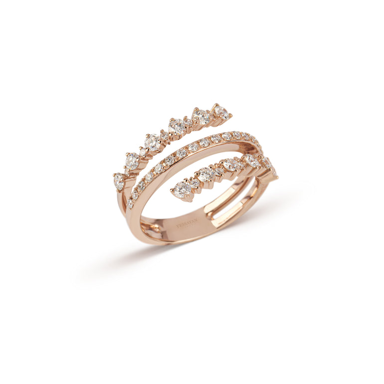 Rose Gold Stacked Diamond Ring | diamond ring | diamond wedding band